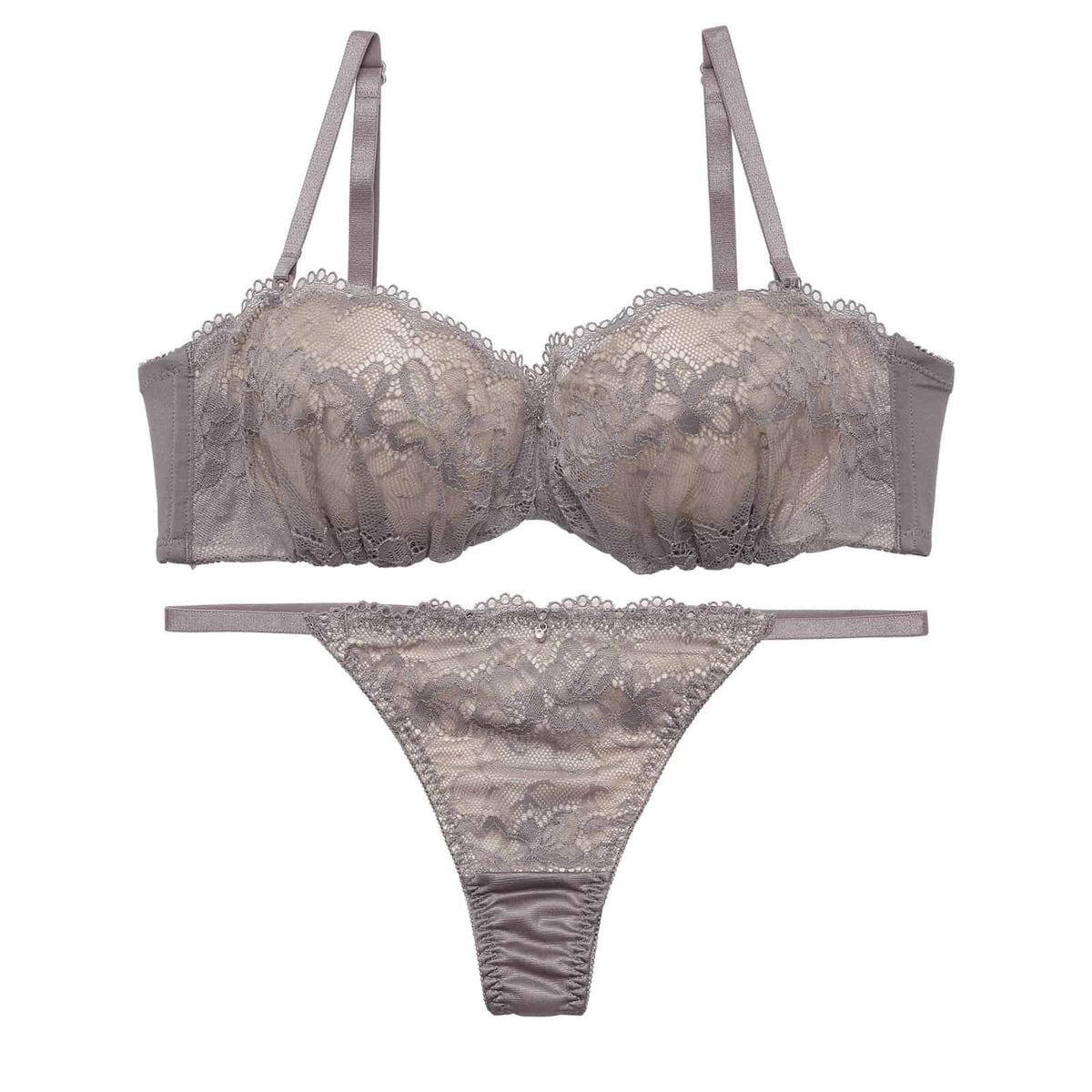 10/15再販!【EFサイズ】ヌーディノーブルレースブラジャー&Tバックショーツ