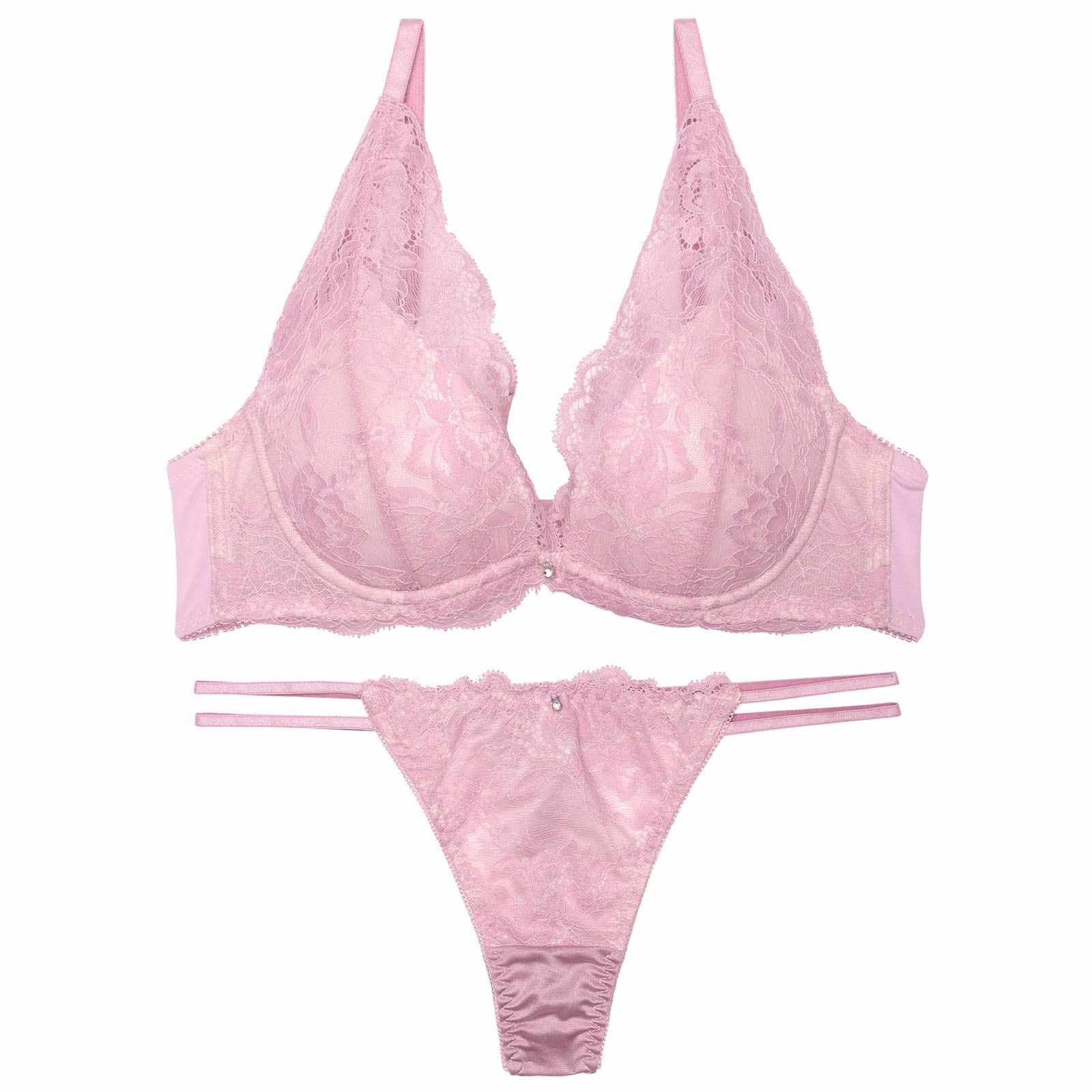 【かとゆり着用】【EFサイズ】ラフィネブロッサムレースブラジャー&Tバックショーツ