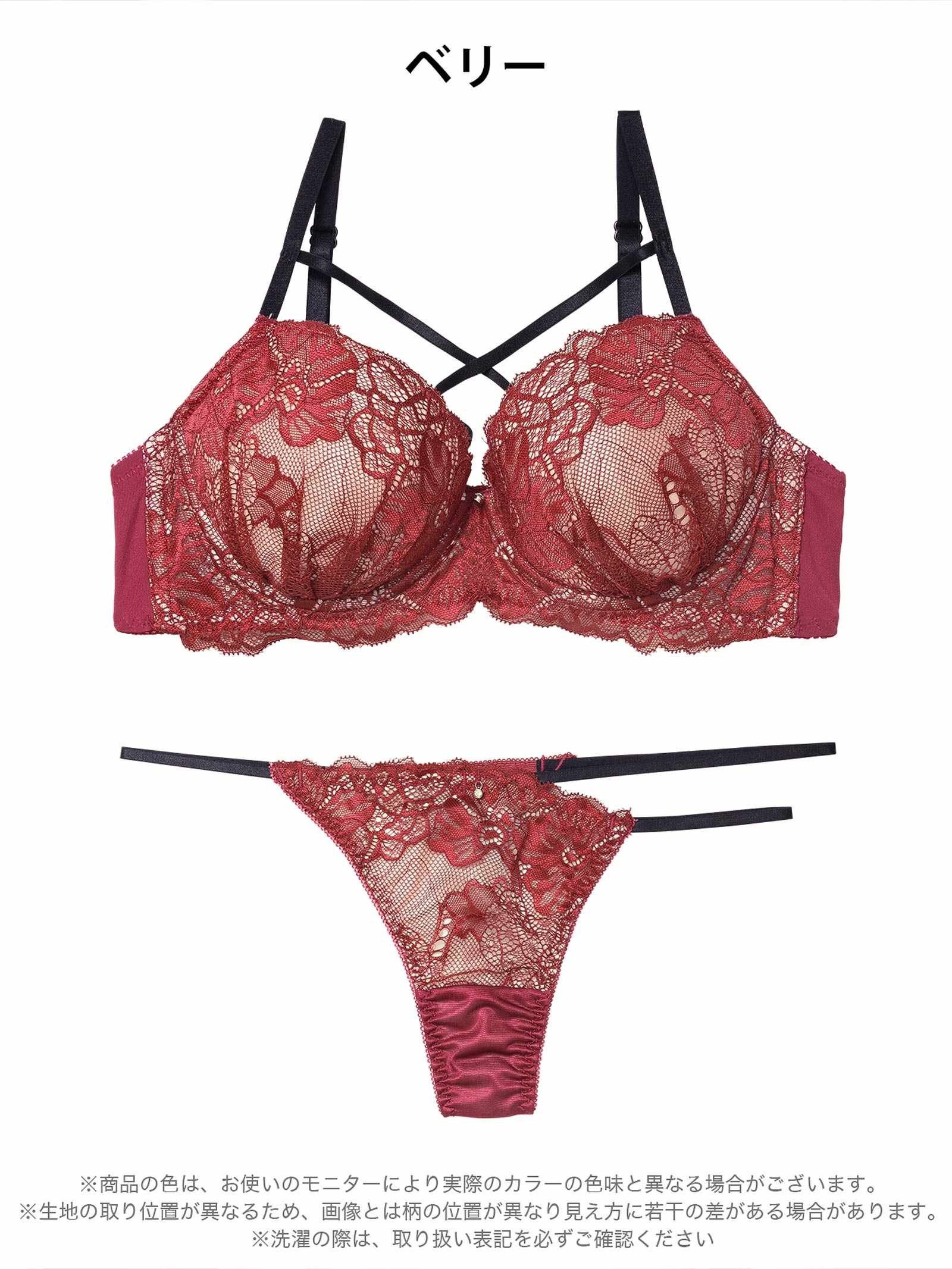 2/16新作!【EFサイズ】クラッシーレースコードブラジャー&Tバックショーツ