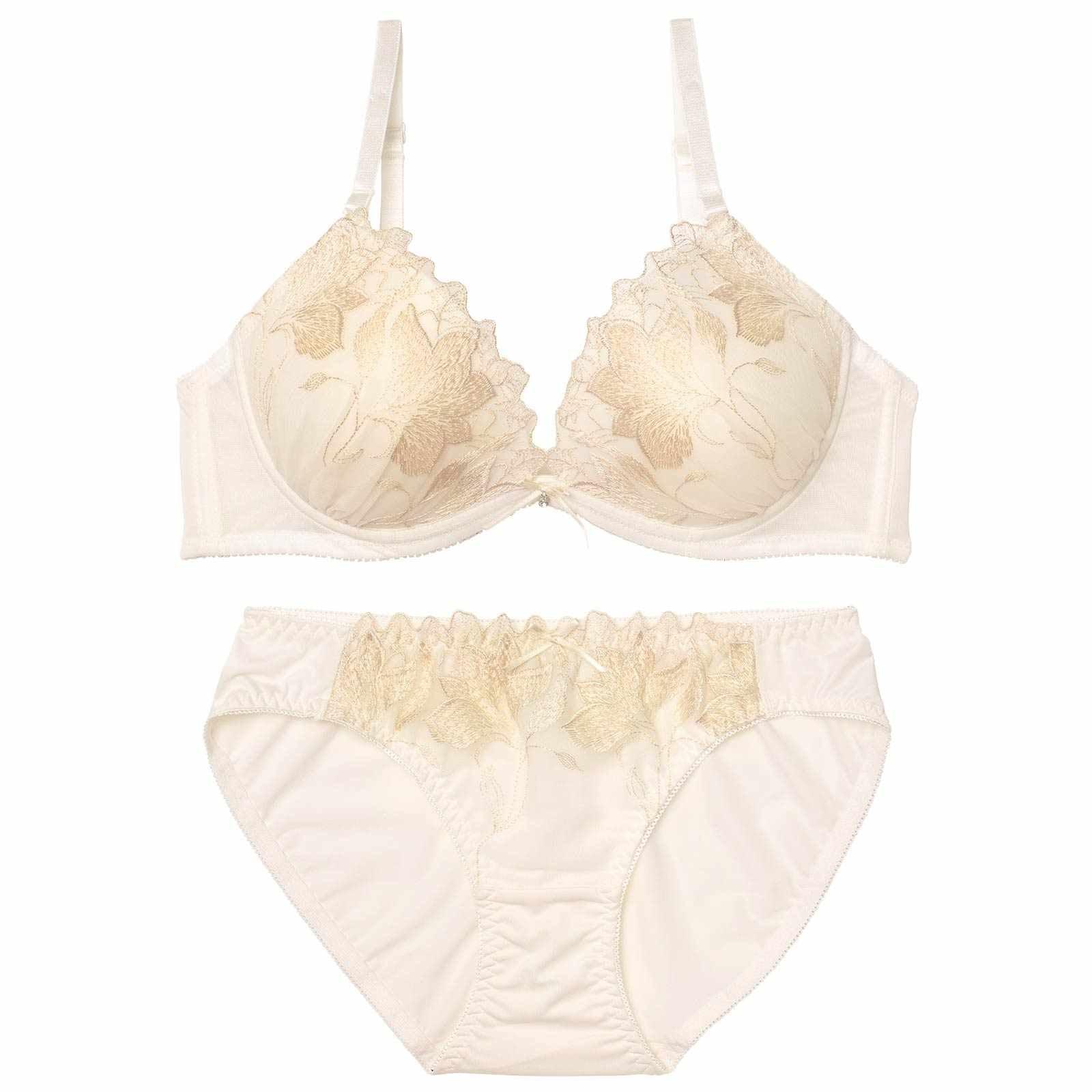 2/20新作!【EFサイズ】グレースフローラルブラジャー&フルバックショーツ