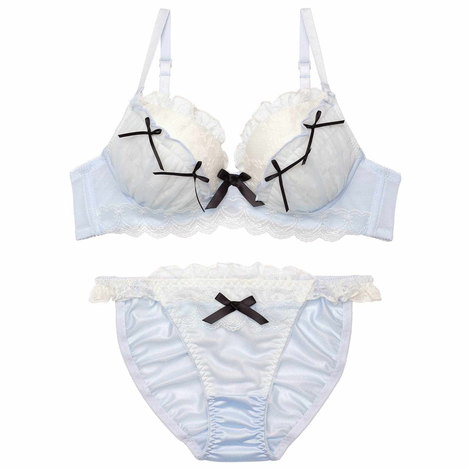 2/27新作!ドーリーリボンフリルブラジャー&フルバックショーツ