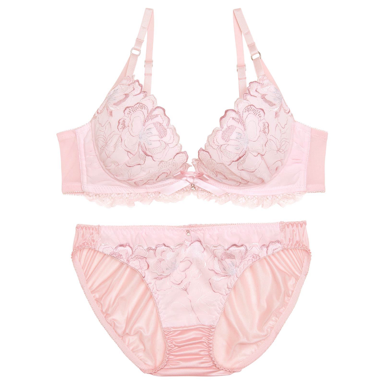 2/5再販!ヴィーナスフルールエンブロイダリーブラジャー&フルバックショーツ
