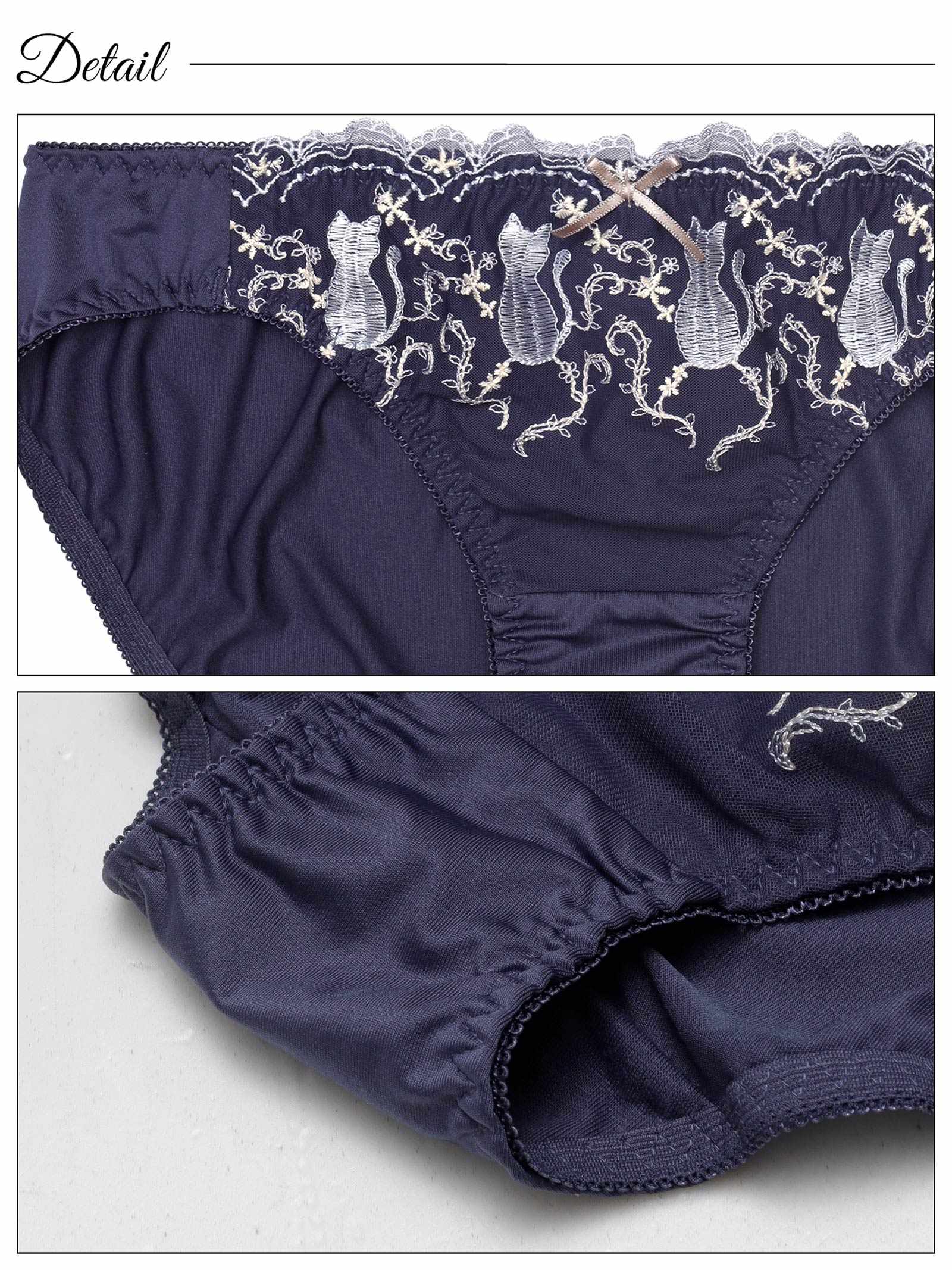 9/10新作!【EFサイズ】フェアリーキャットスカラップブラジャー&フルバックショーツ