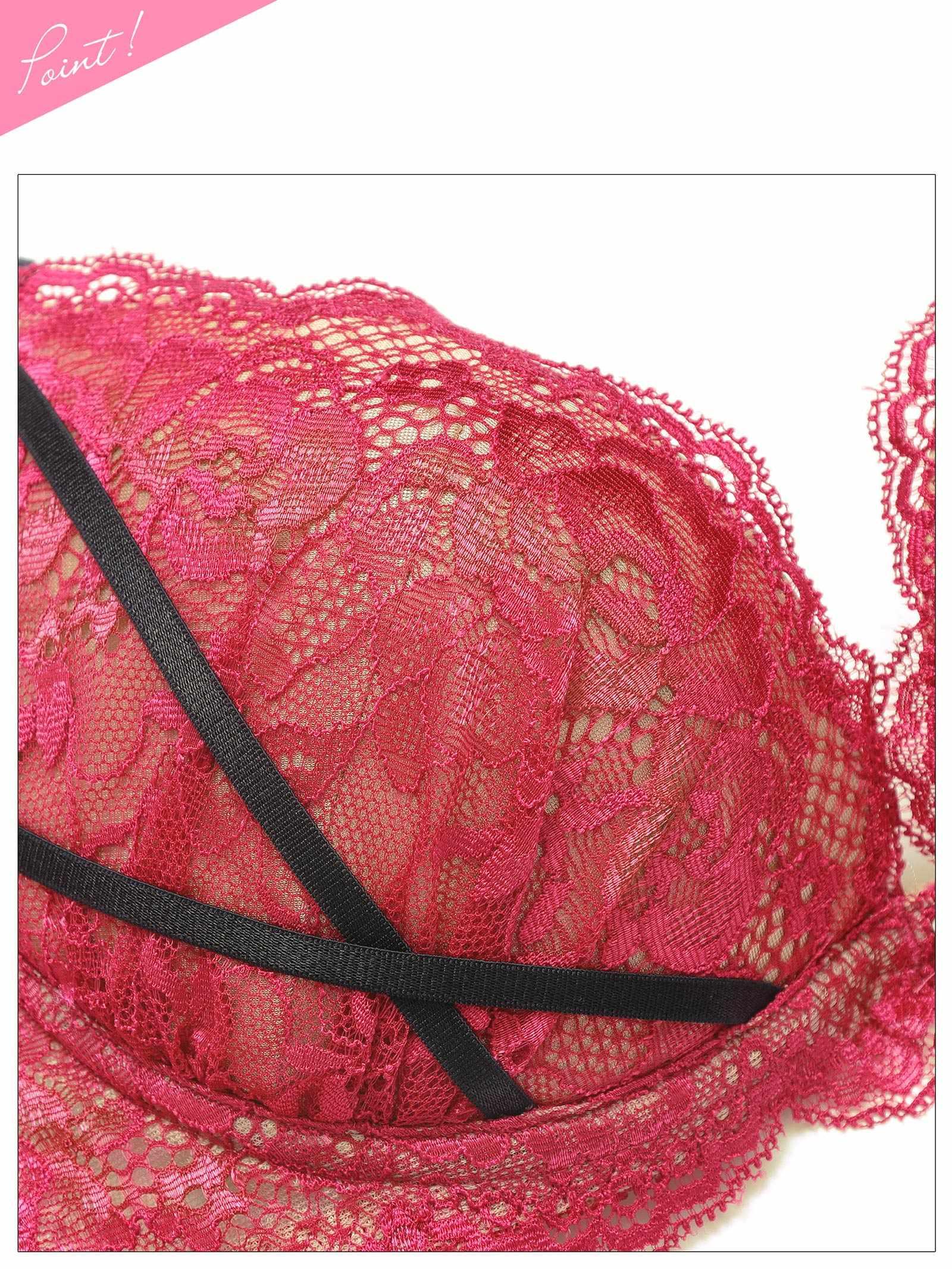 2/20新作!【三上悠亜着用】【EFサイズ】グラマラスレースコードブラジャー&フルバックショーツ