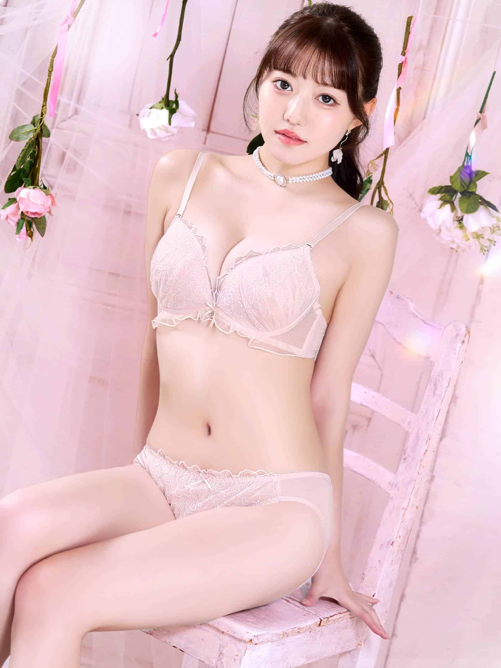 9/7新作!ミルキーフリルブルームブラジャー&フルバックショーツ
