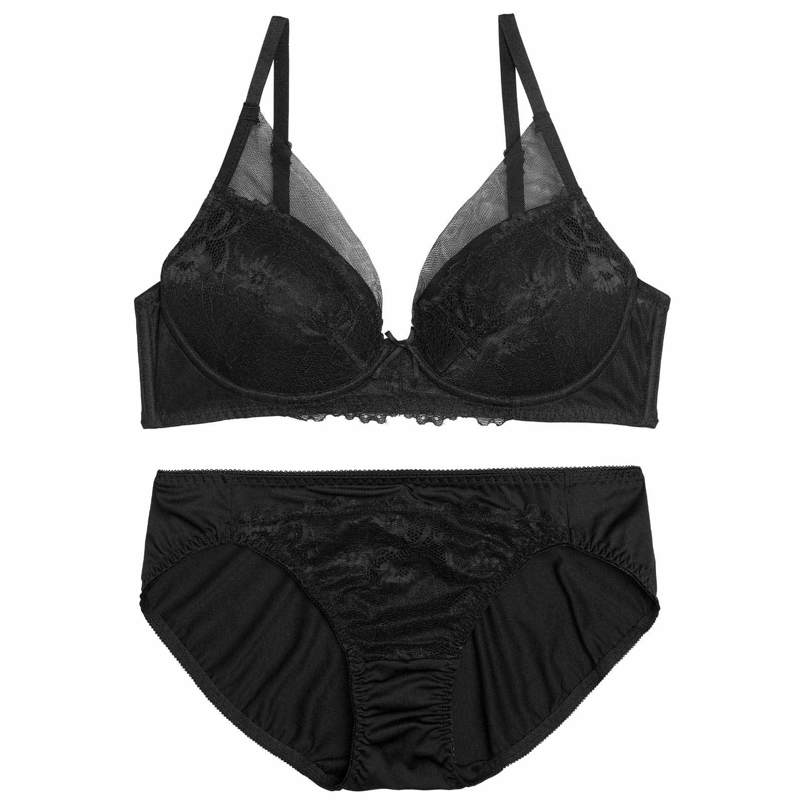 【ノンワイヤー】ラグジュアリーシアーチュールブラジャー&フルバックショーツ