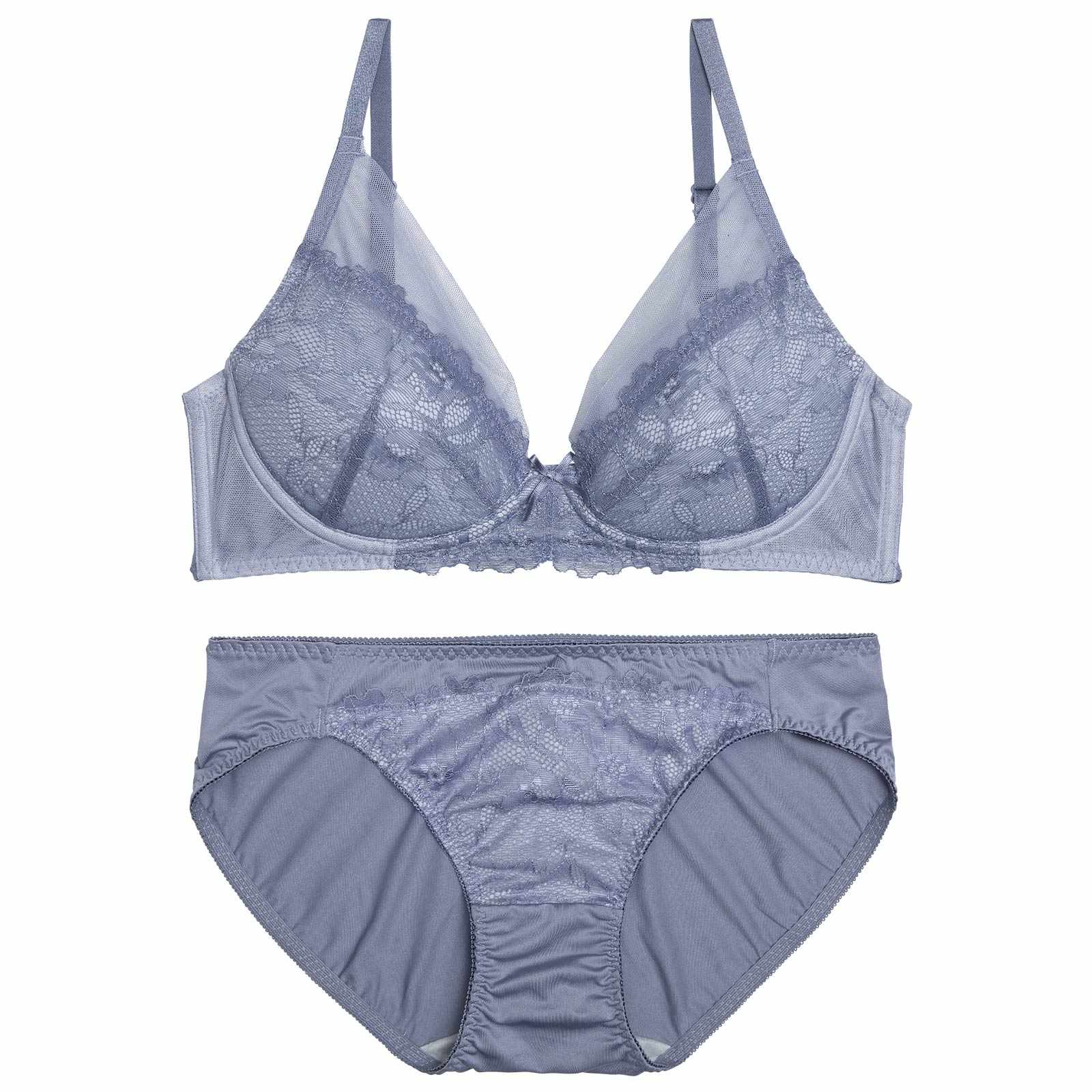 【ノンワイヤー】ラグジュアリーシアーチュールブラジャー&フルバックショーツ