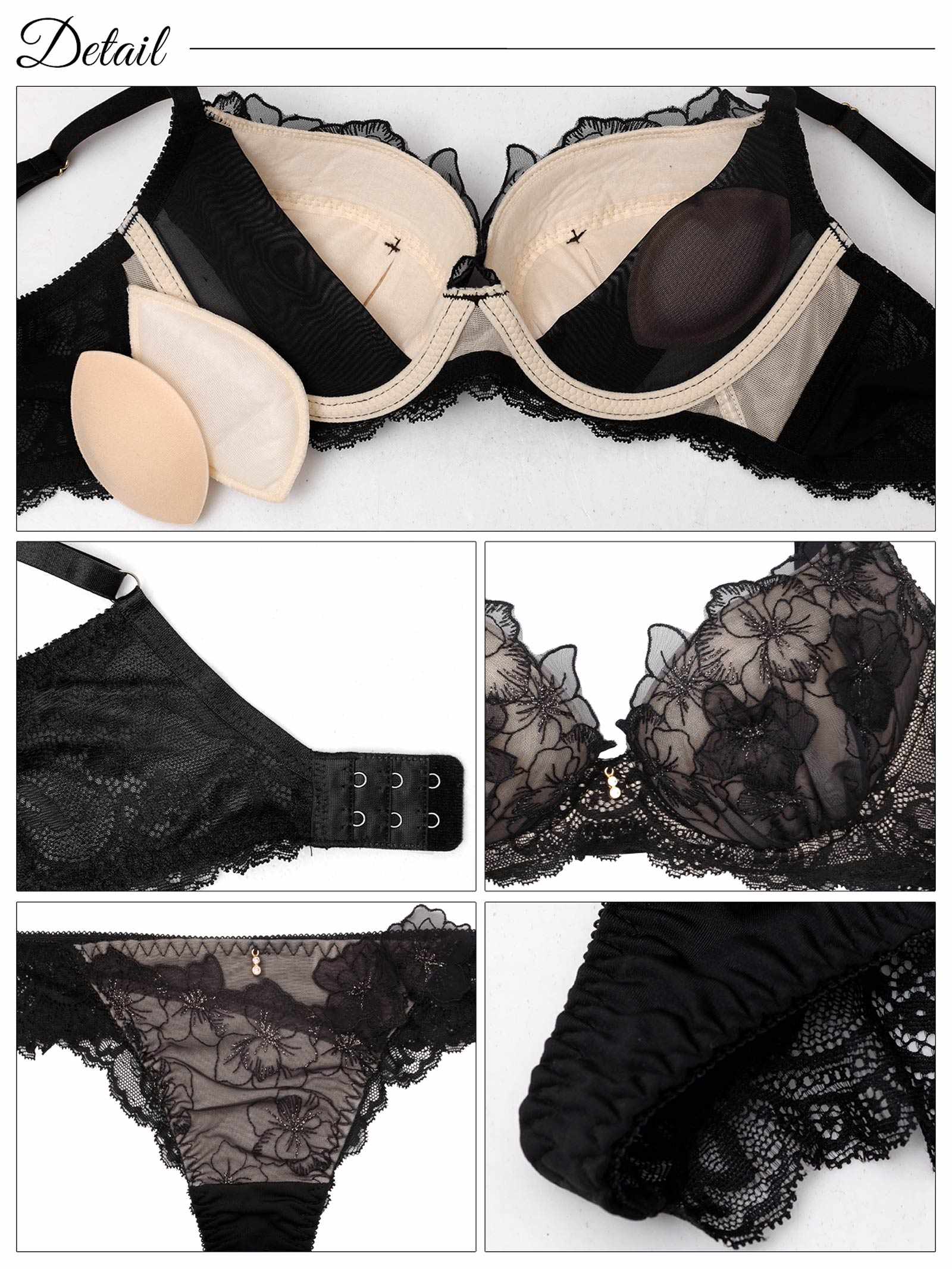 9/3新作!ブルーミングスリットレーシィ育乳脇高ブラジャー&Tバックショーツ