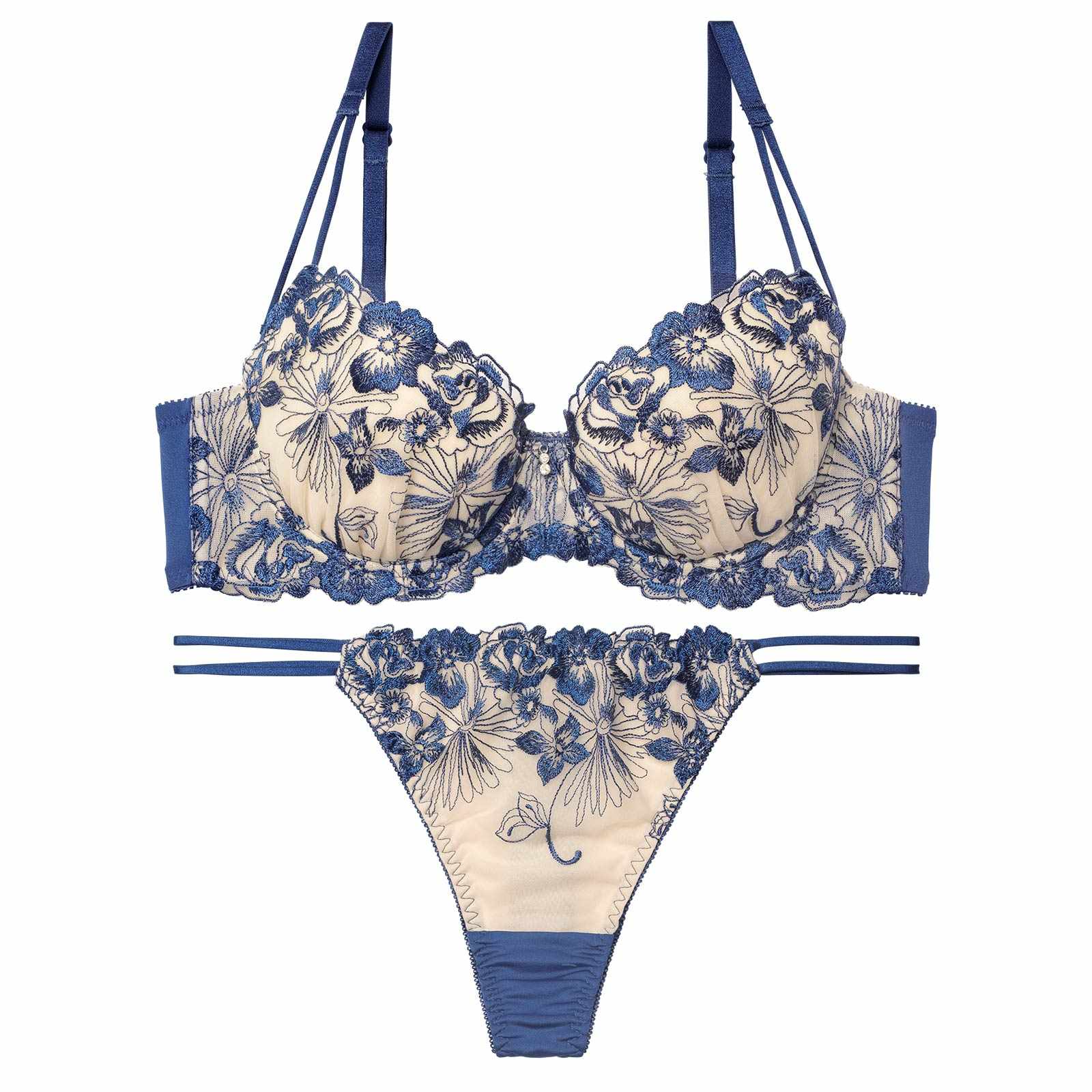 12/17新作!ラグジュアリーレーシィブロッサムブラジャー＆Tバックショーツ