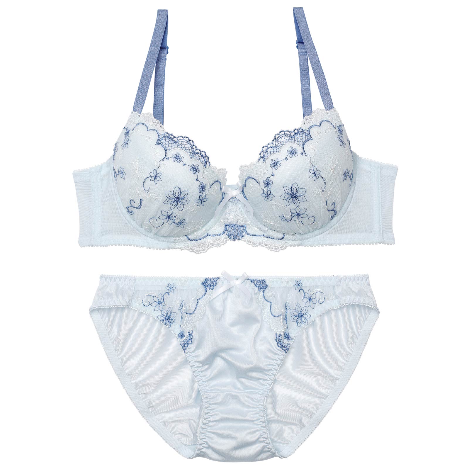 フェミニンメッシュレーシィブラジャー&フルバックショーツ