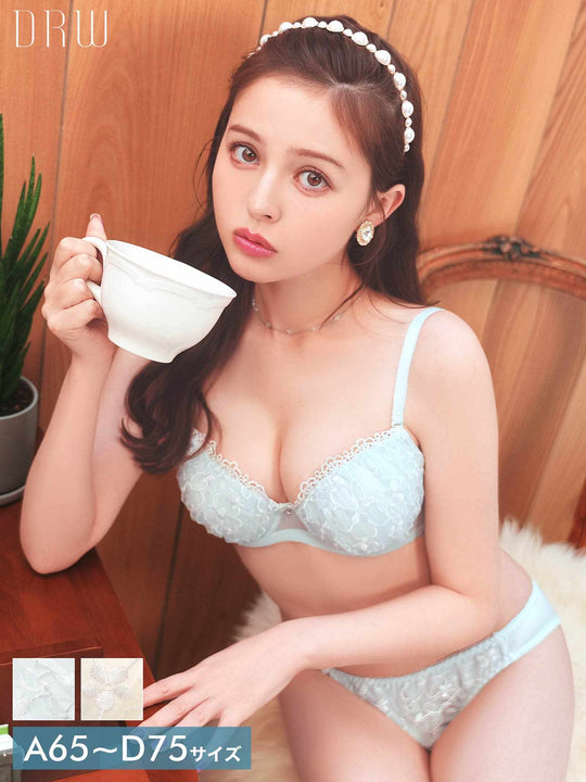 ブロッサムオーガンジーブラジャー&フルバックショーツ