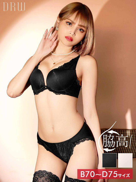 ドッキングマットレーシィ育乳脇高ブラジャー&フルバックショーツ