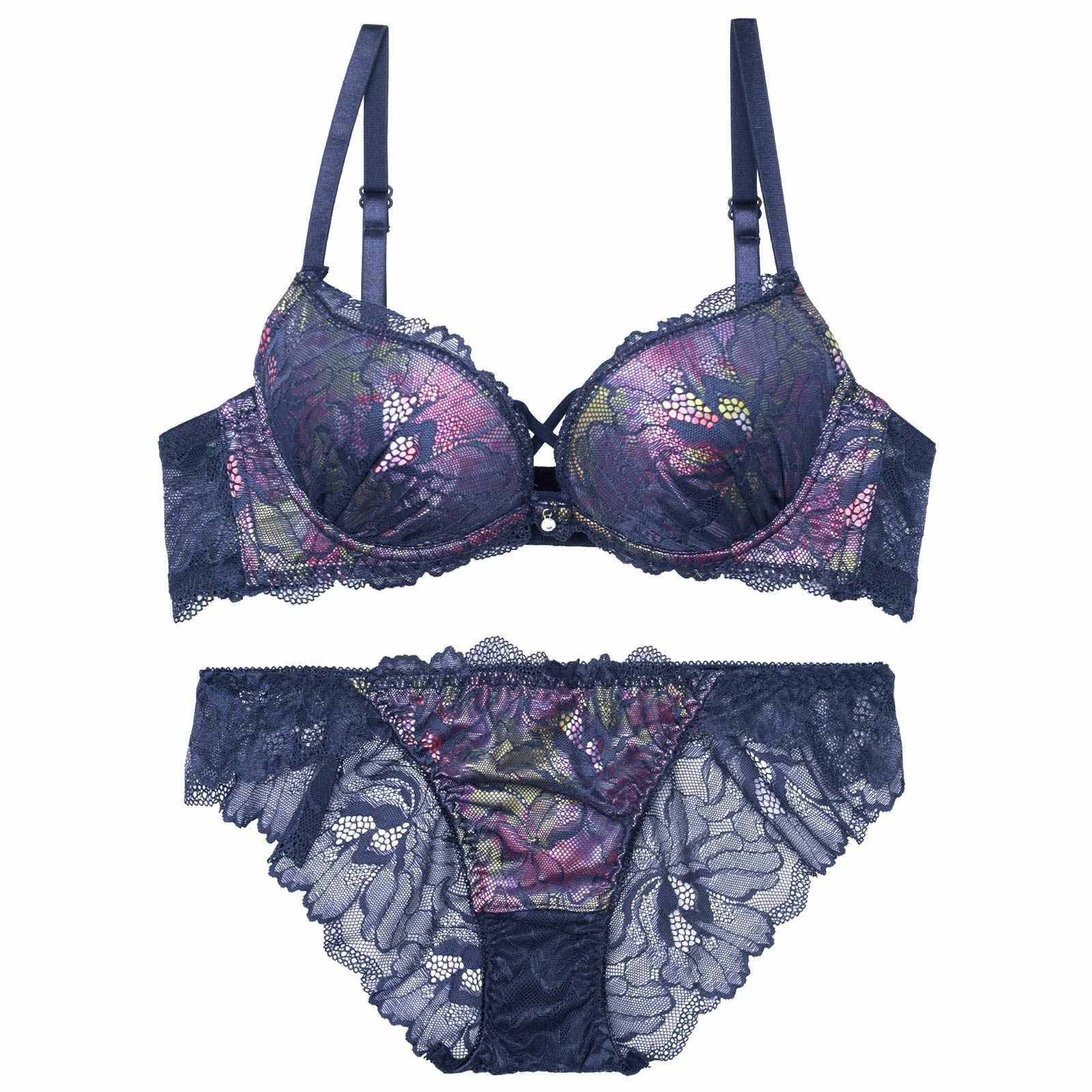 ルミナスシャドウブルームブラジャー&バック透けフルバックショーツ