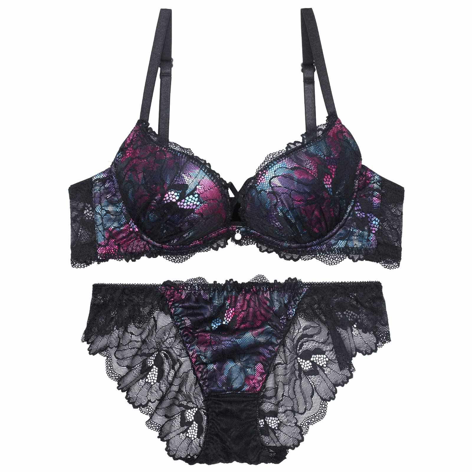 ルミナスシャドウブルームブラジャー&バック透けフルバックショーツ