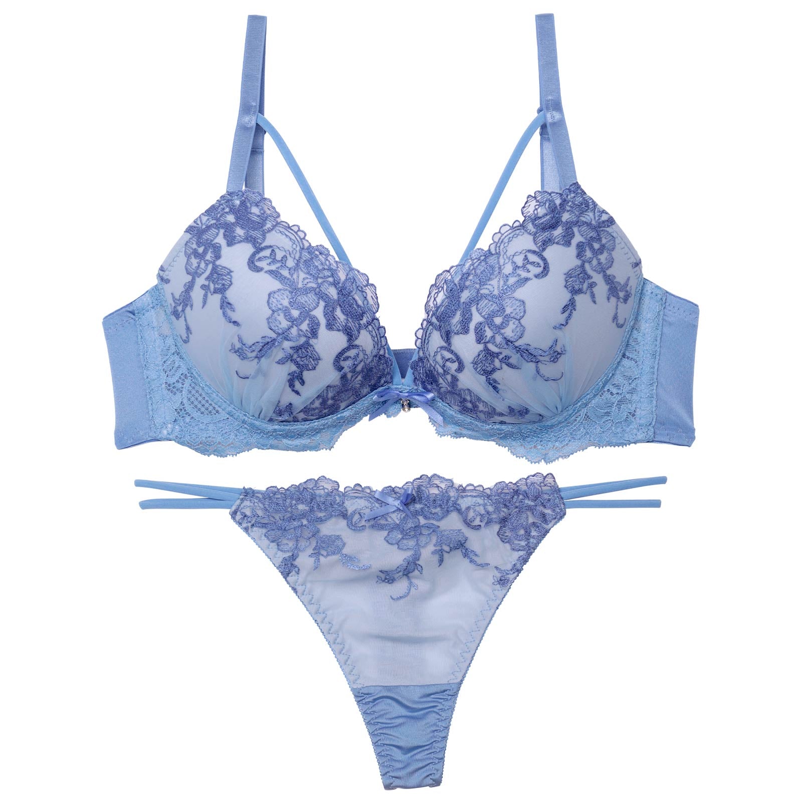 ラディアントフラワーレースブラジャー&Tバックショーツ