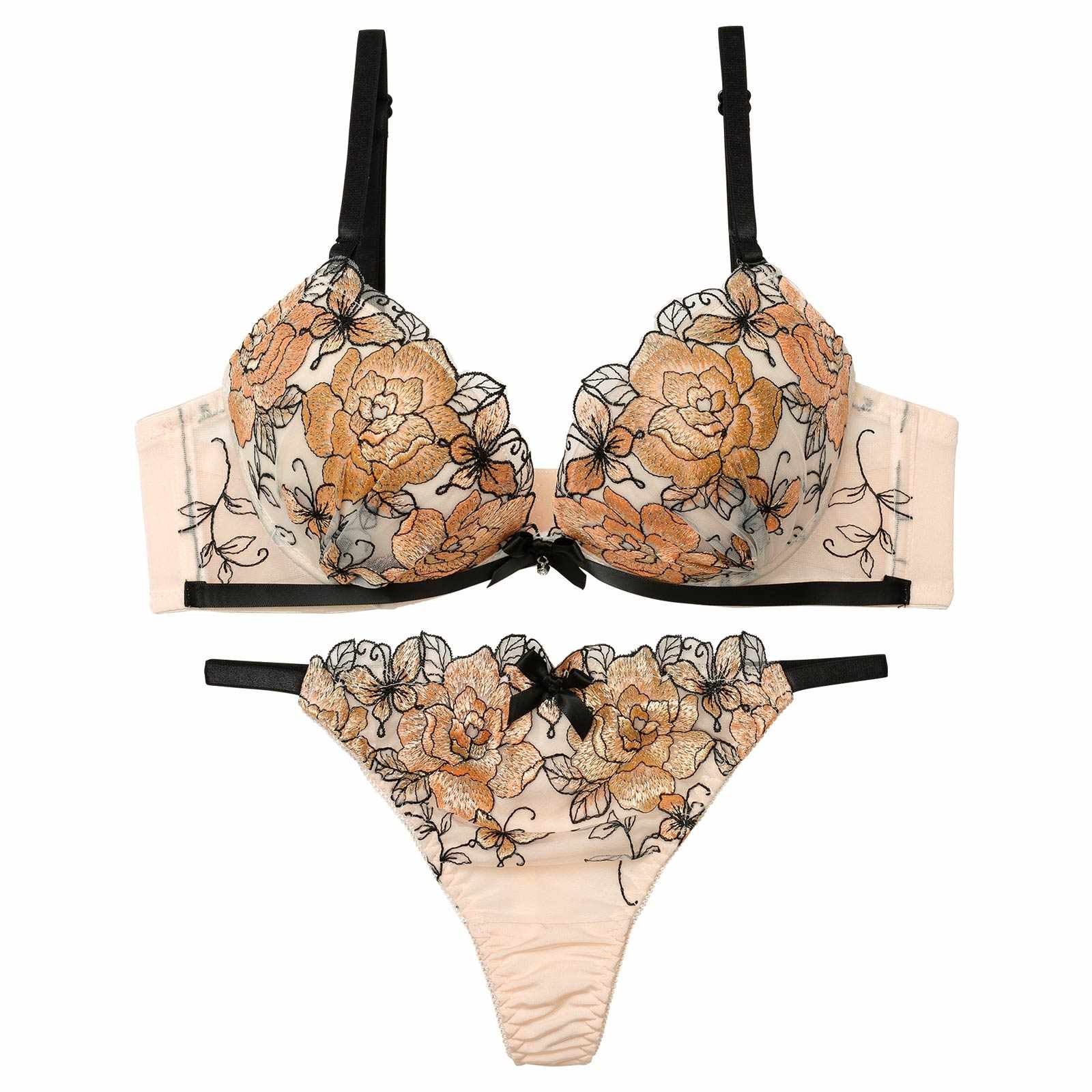 12/1新作!グラマラスローズブルームブラジャー&Tバックショーツ
