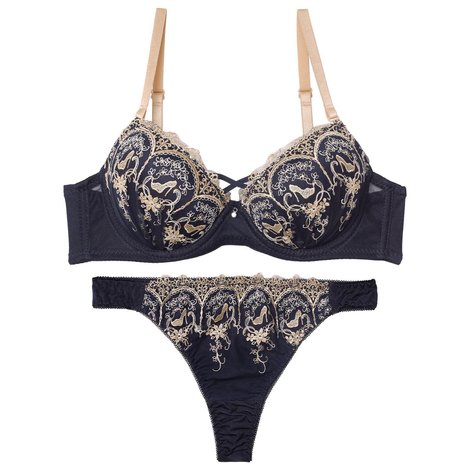 11/1再販!エレガントプリンセスヒールブラジャー&Tバックショーツ