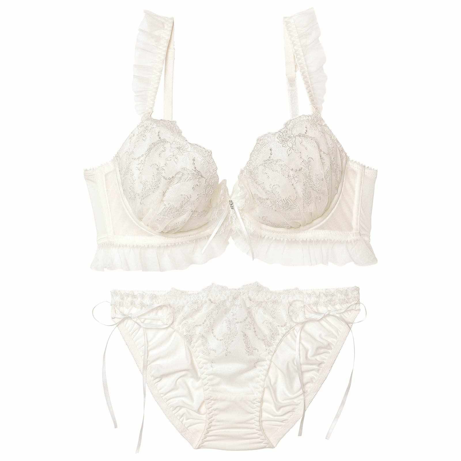 11/14新作!エンジェルフェザーフリルブラジャー&フルバックショーツ