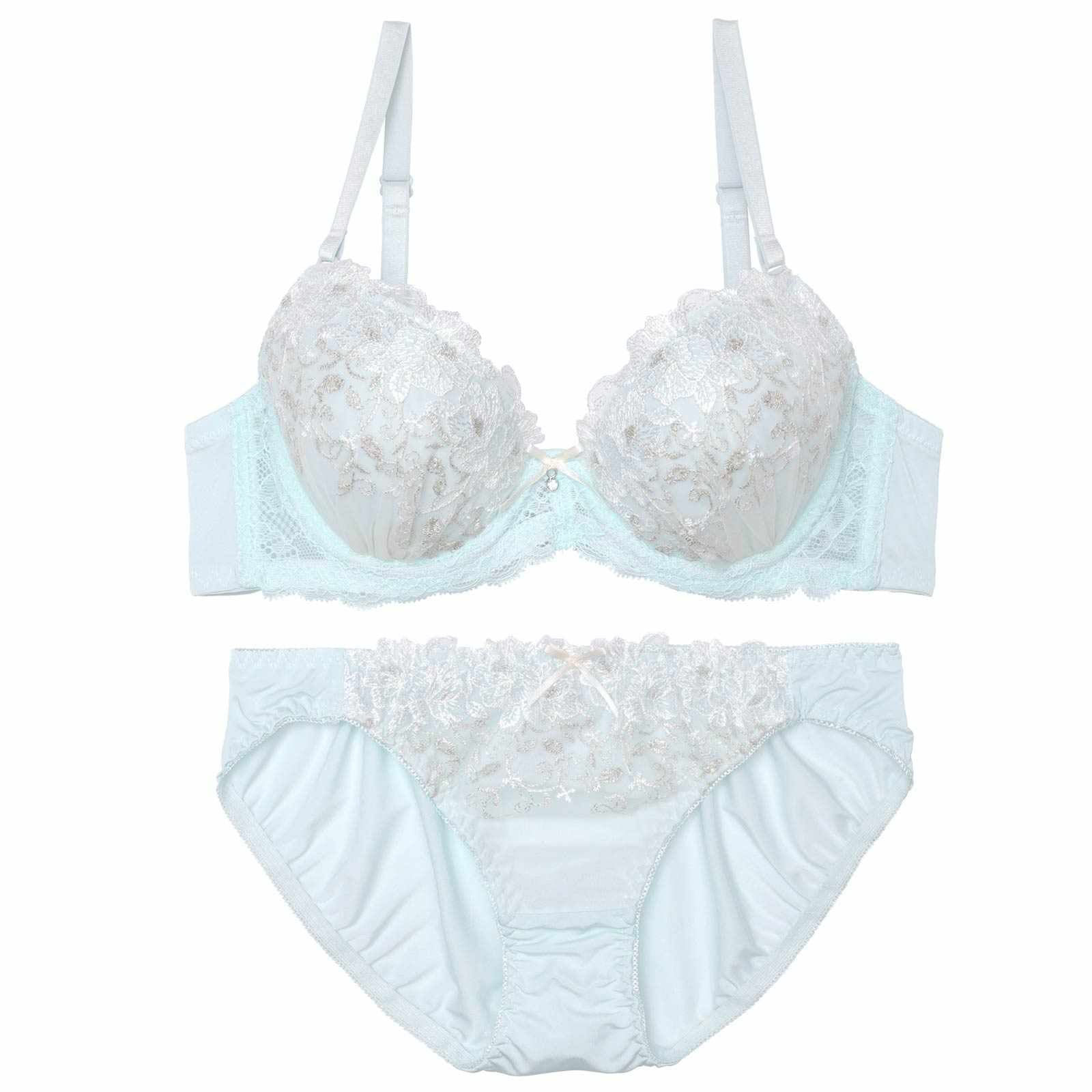 ダズリンペールフラワーブラジャー&フルバックショーツ