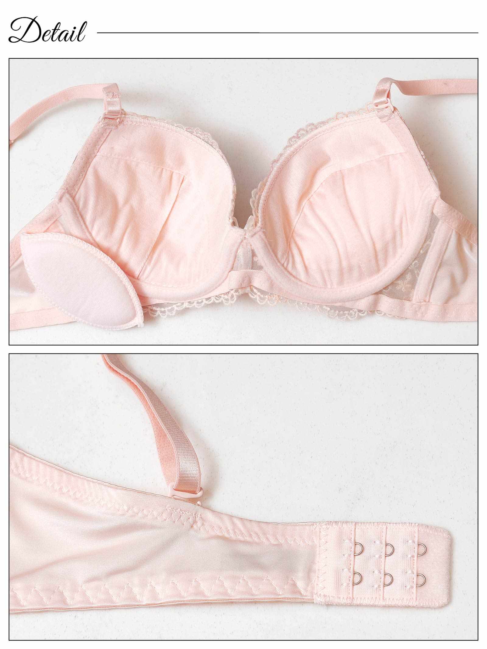 10/24新作!【EFサイズ】ガーリーパステルローズブラジャー&フルバックショーツ