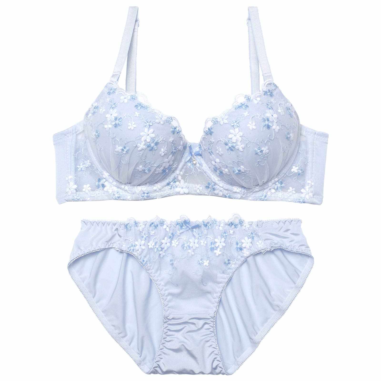 2/13新作!フェミニンプチフラワーブラジャー&フルバックショーツ