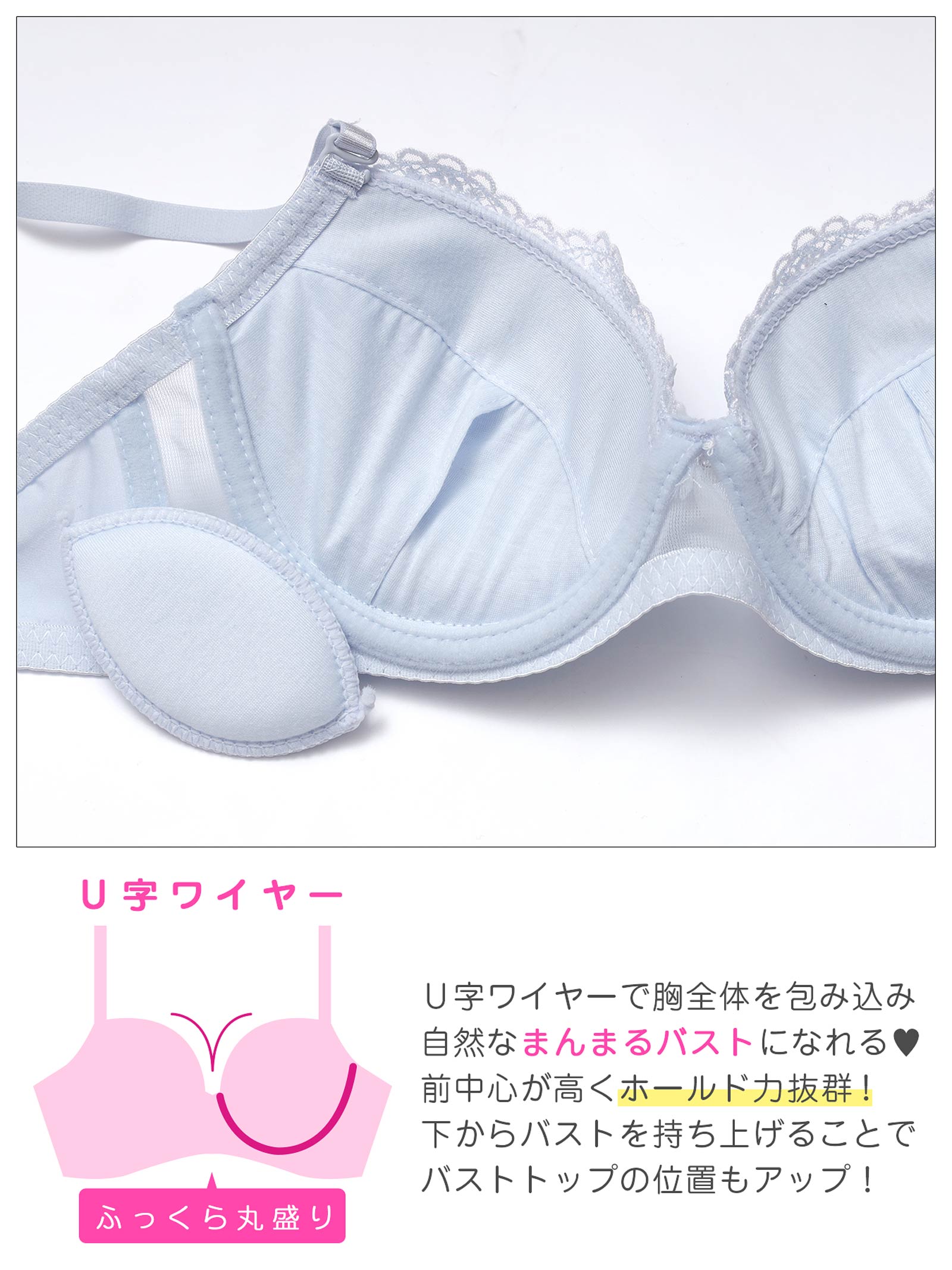 3/13新作!ピュアチュールフラワーブラジャー&フルバックショーツ