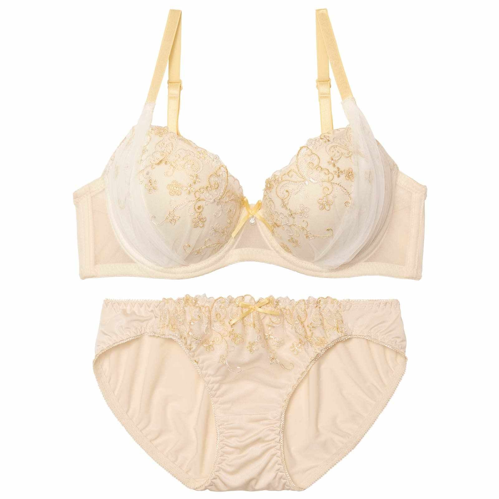 3/30新作!フェアリーフルールエンブロイダリーブラジャー&フルバックショーツ