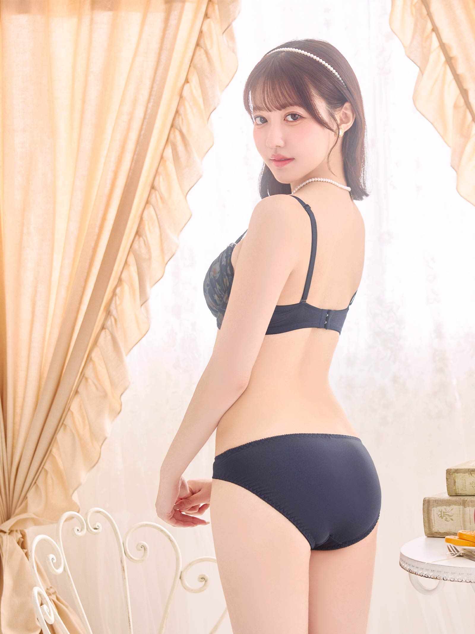 5/11新作!【EFサイズ】シトラスフルールシフォンブラジャー&フルバックショーツ