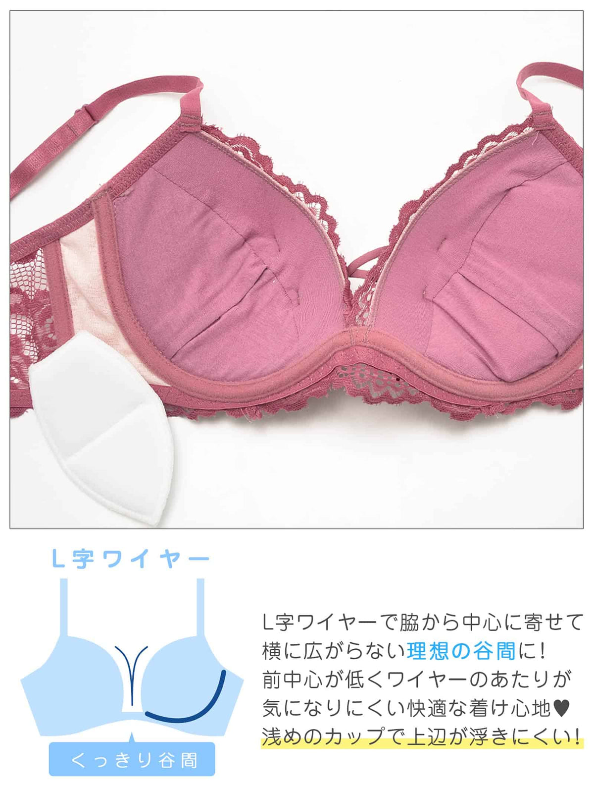 8/20再販!【EFサイズ】シャルマンシアーローズ育乳脇高ブラジャー&バック透けフルバックショーツ