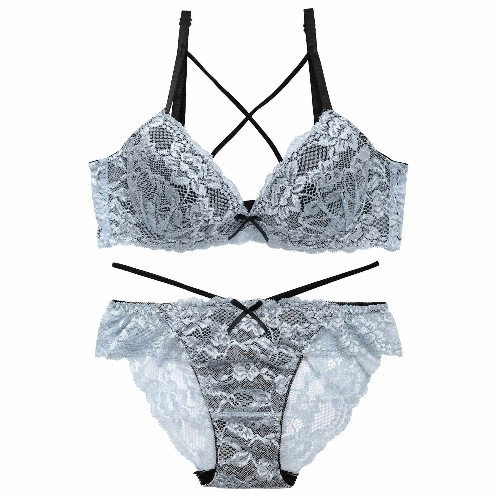 4/9再販!レーシィブルームコード育乳脇高ブラジャー&バック透けフルバックショーツ