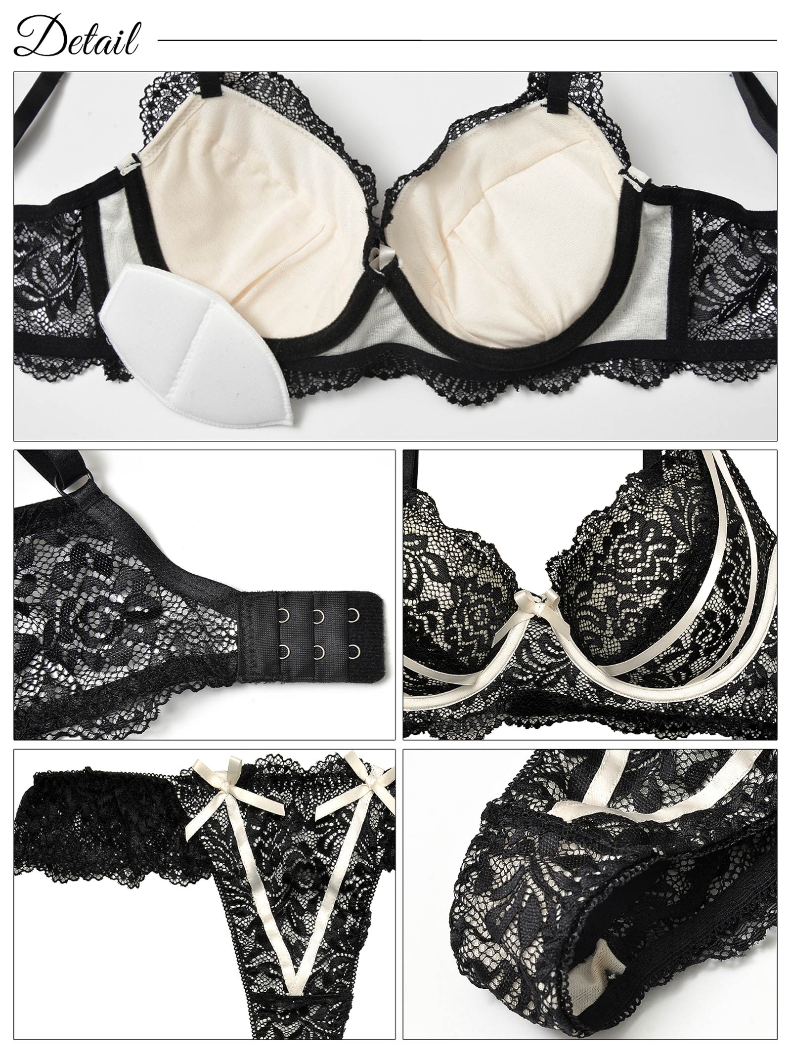 【三上悠亜着用】【GHサイズ】ガーリーローズレーシィリボンライン育乳脇高ブラジャー&バック透けTバックショーツ