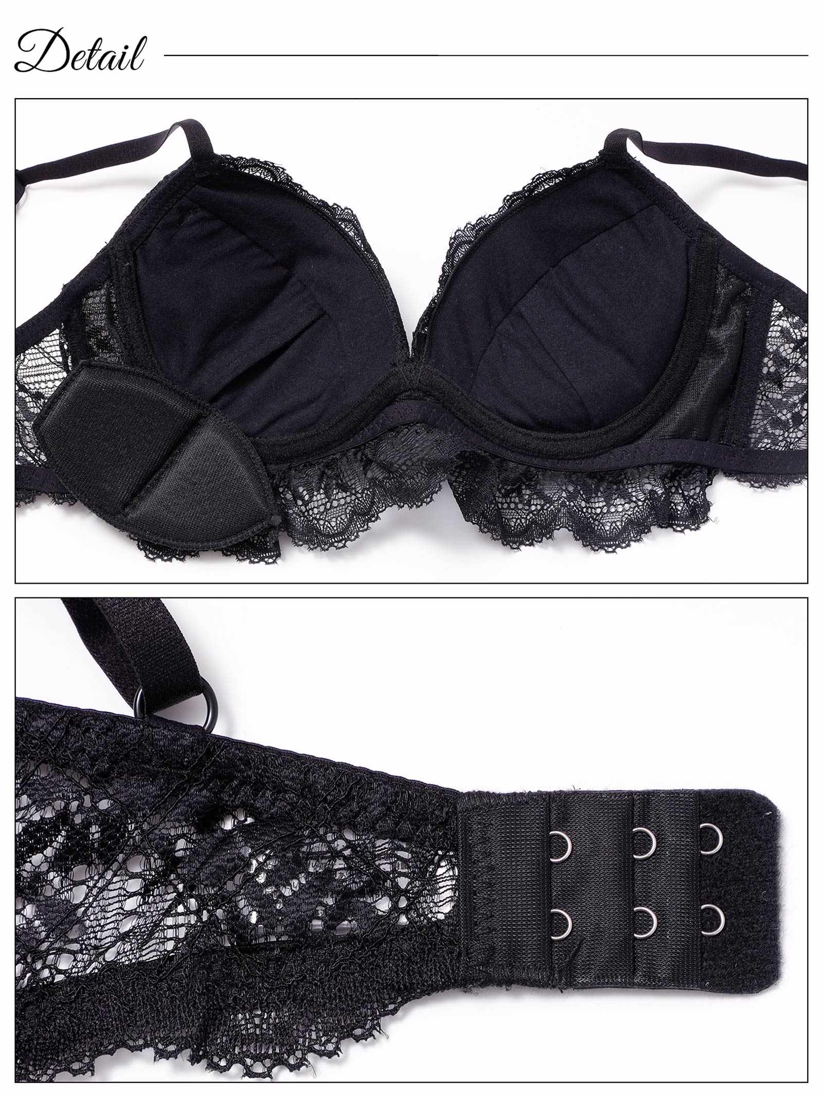 【予約:11/25頃より順次発送】11/20新作!レーシィスカラップリボンブラジャー&バック透けフルバックショーツ