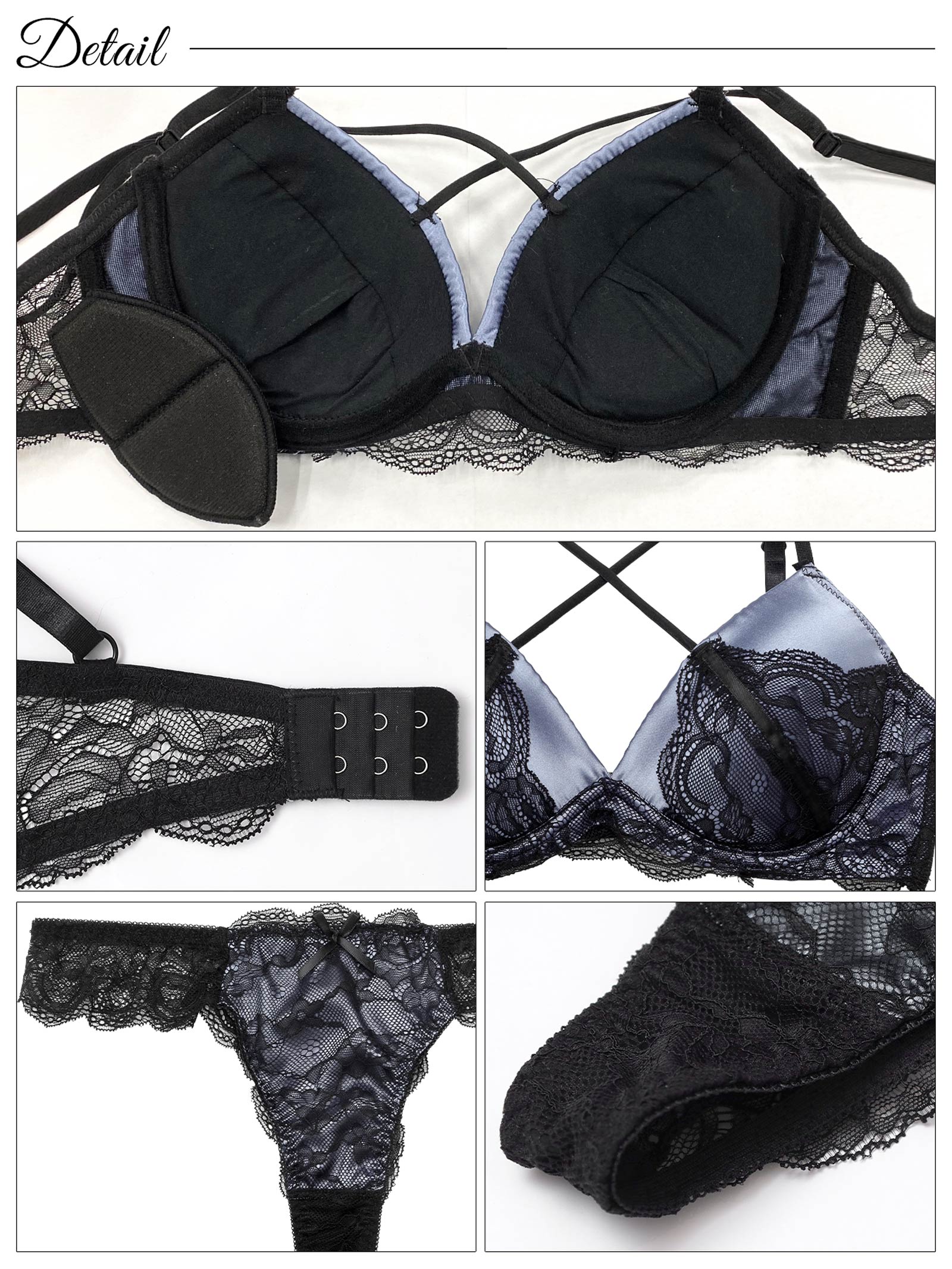 5/2新作!【三上悠亜着用】【EFサイズ】ダスティーサテンクロスレーシィブラジャー&バック透けTバックショーツ［大人気］