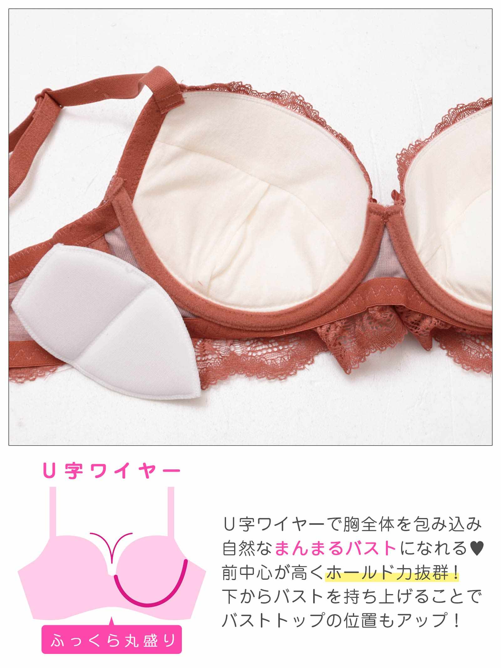 12/2再販!【GHサイズ】レーシィスカラップブラジャー&バック透けフルバックショーツ