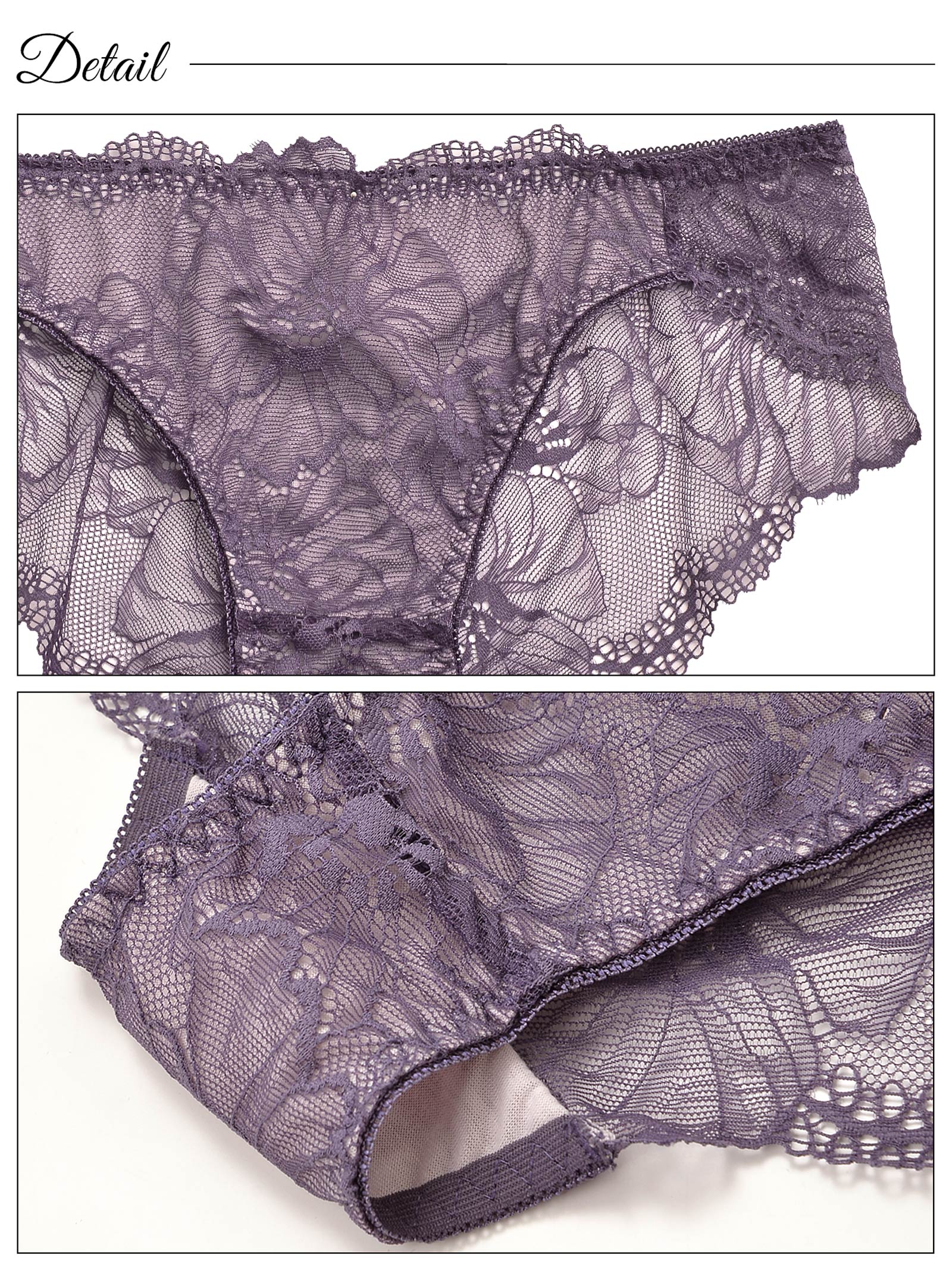 12/10再販!【三上悠亜着用】【ノンワイヤー】ラグジュアリーフラワーレース育乳脇高ブラジャー&バック透けフルバックショーツ