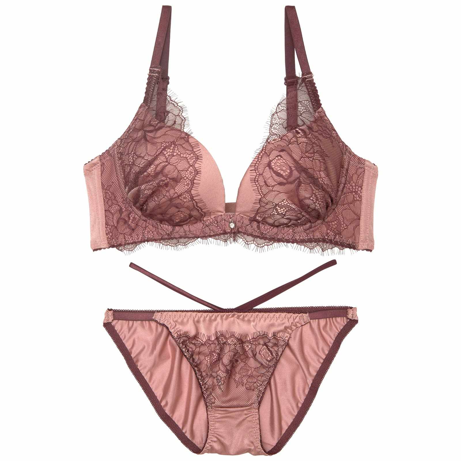 12/16再販!【三上悠亜着用】クラシックレーシーサテンブラジャー&フルバックショーツ