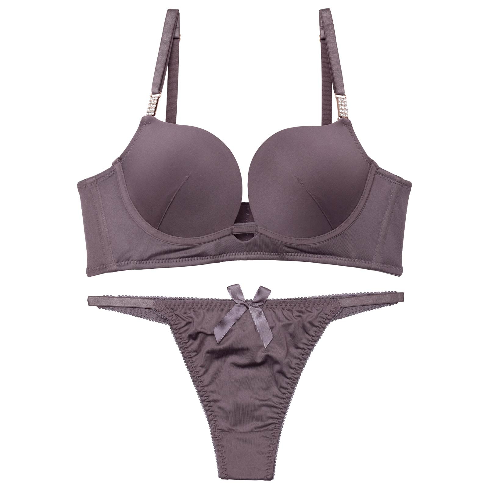 ワンカラージュエルチャーム育乳脇高ブラジャー&Tバックショーツ