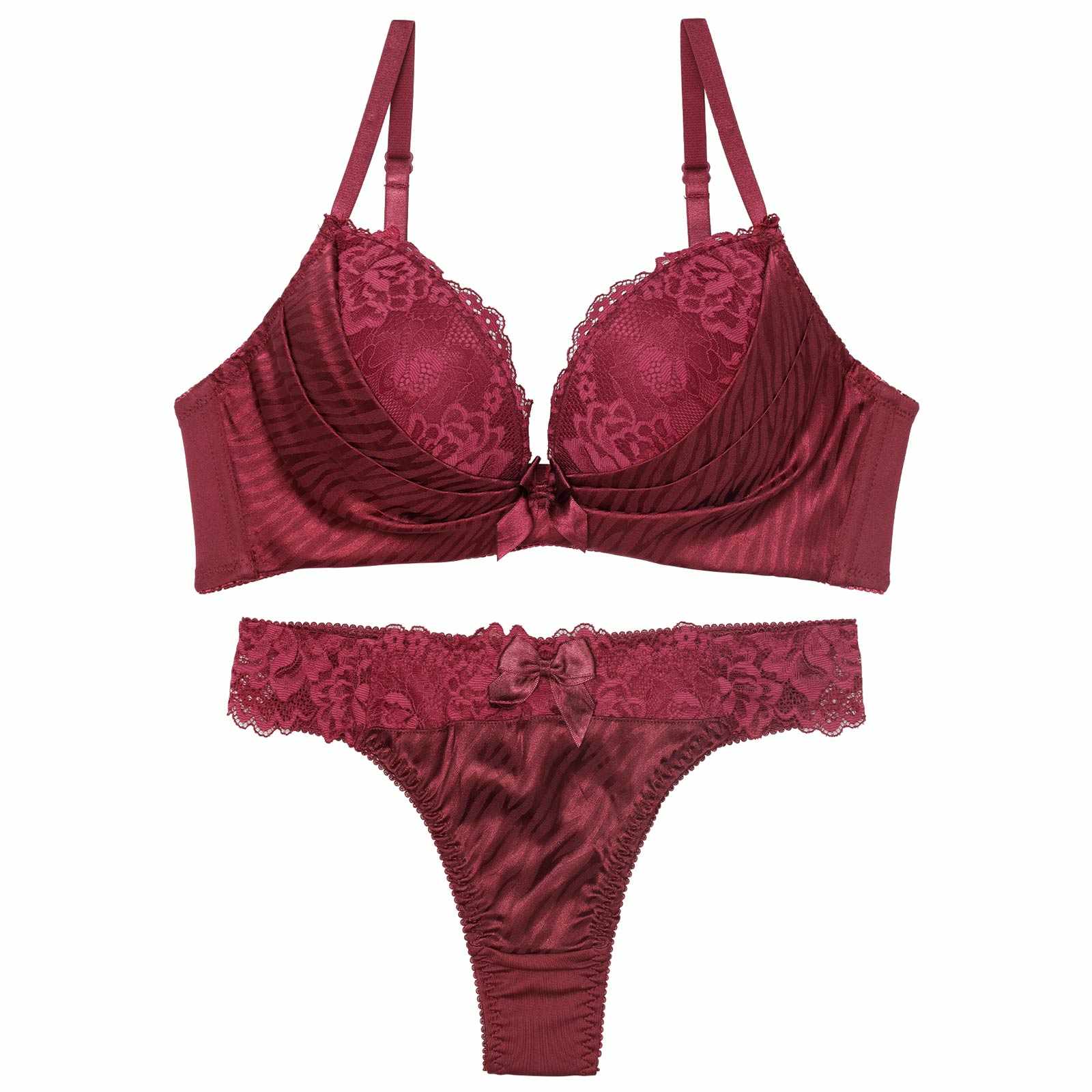 12/11再販!ゼブラジャガードサテンブラジャー&Tバックショーツ