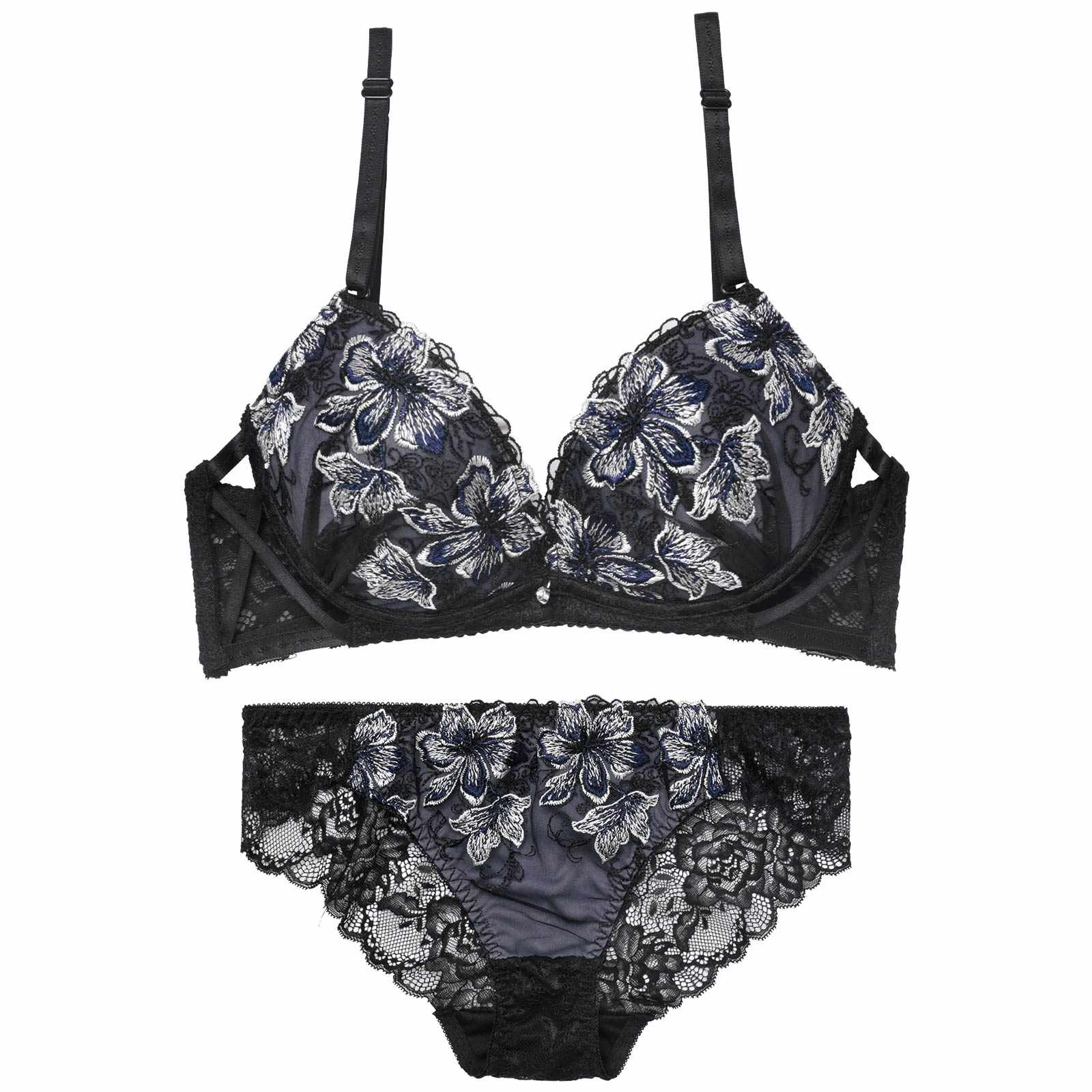 11/26再販!【三上悠亜着用】プレシャスフラワークロスブラジャー&バック透けフルバックショーツ