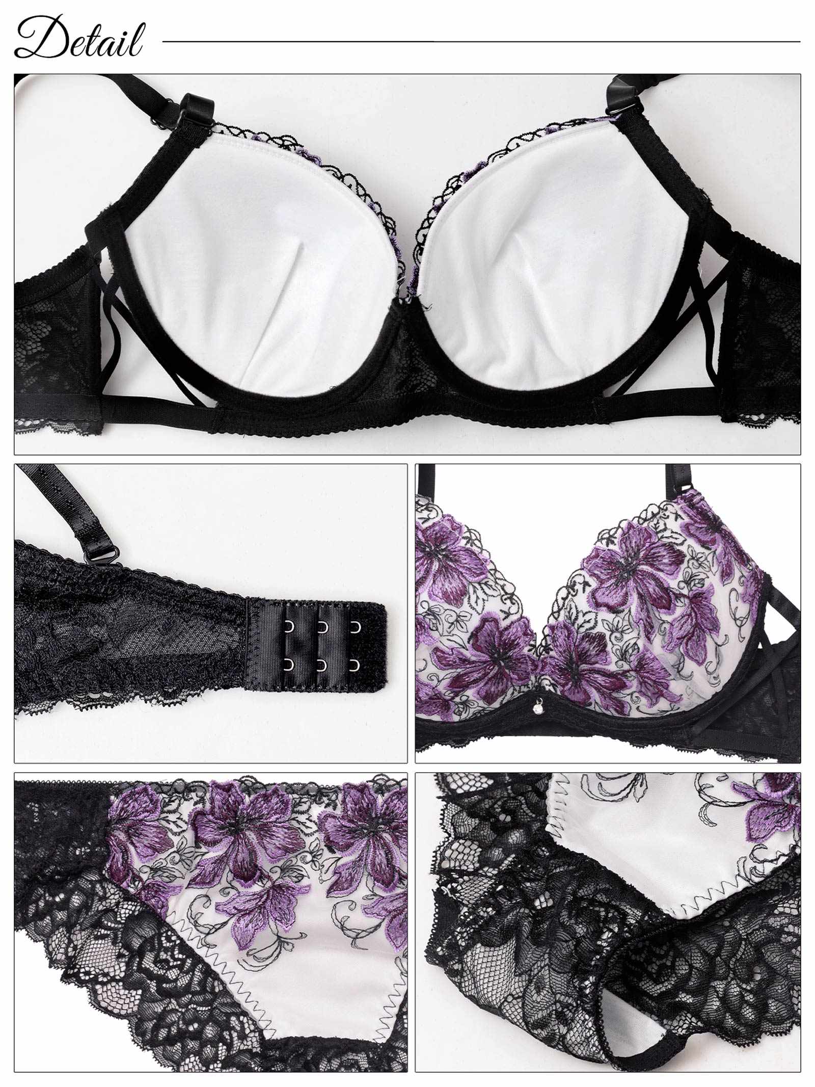 9/26新作!【三上悠亜着用】プレシャスフラワークロスブラジャー&バック透けフルバックショーツ