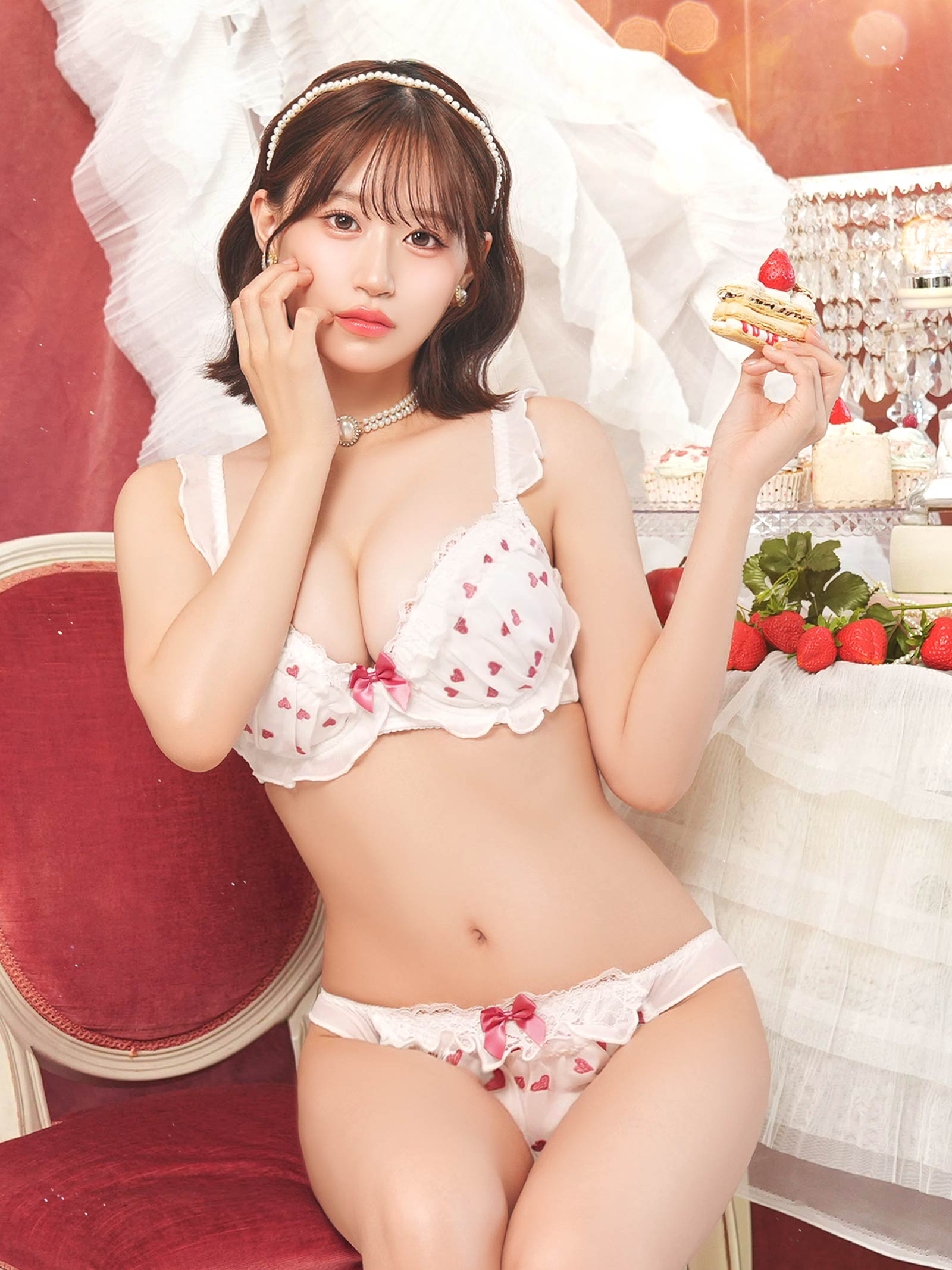 9/1新作!ミニョンハートフリルブラジャー&フルバックショーツ