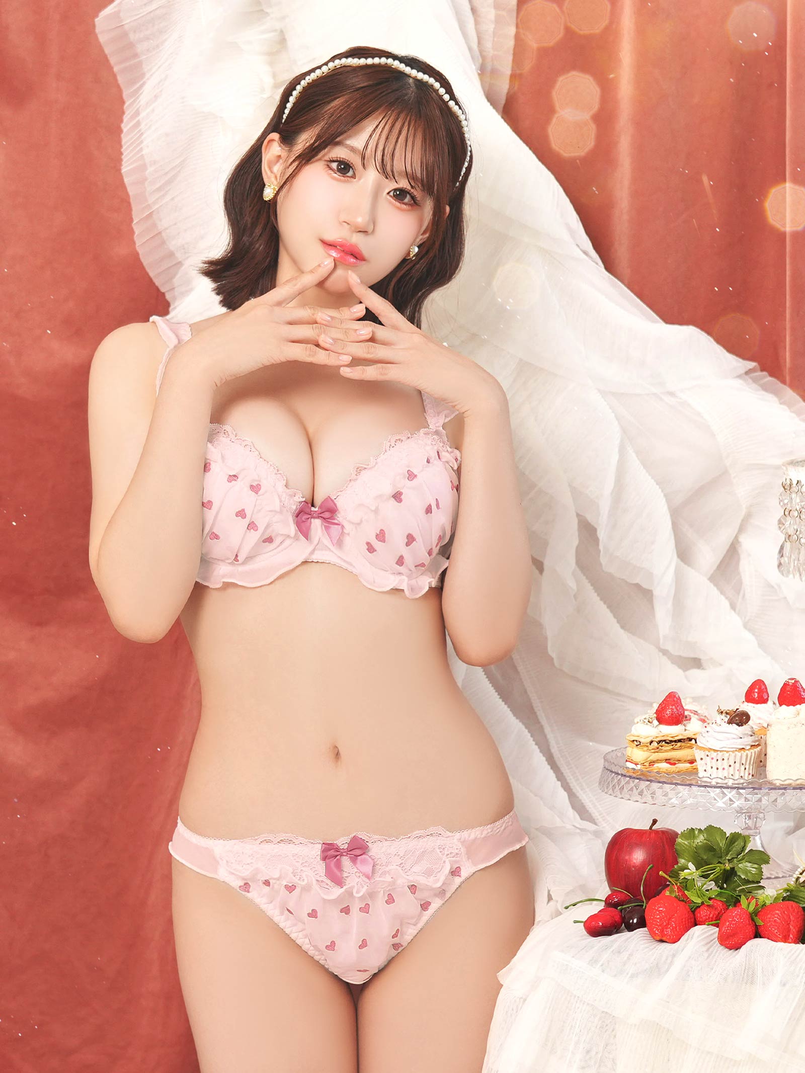 9/1新作!ミニョンハートフリルブラジャー&フルバックショーツ