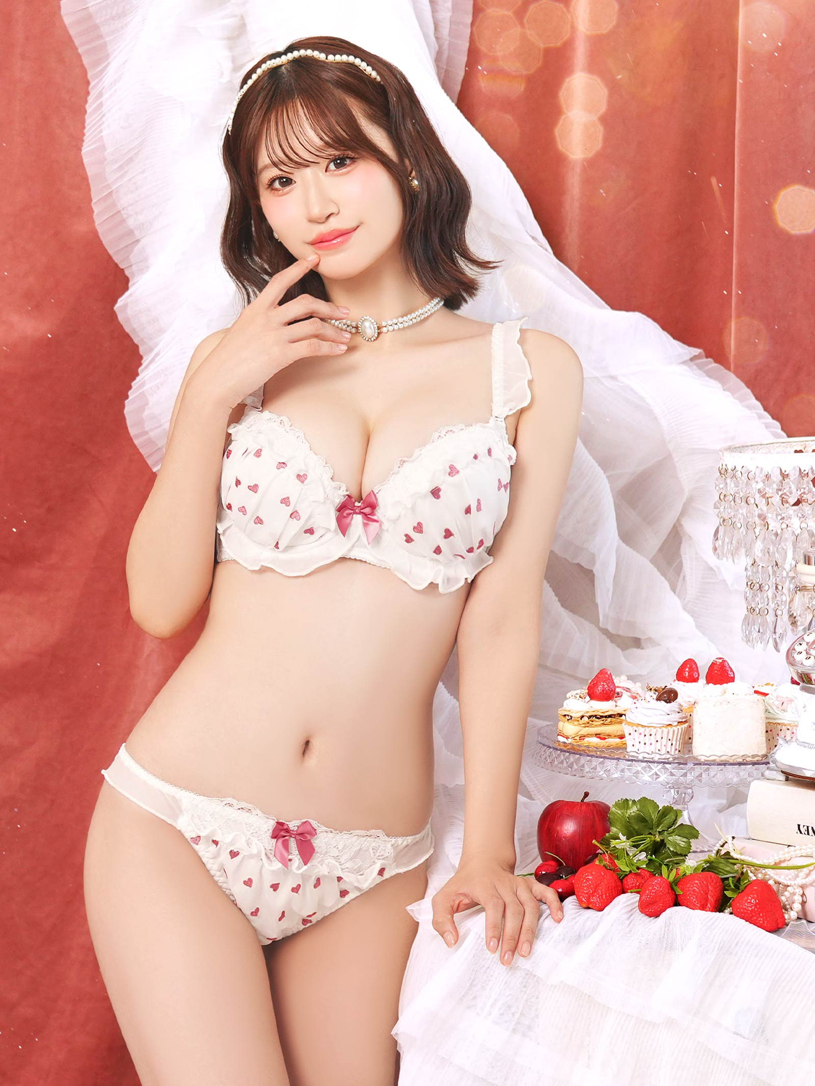 9/1新作!ミニョンハートフリルブラジャー&フルバックショーツ