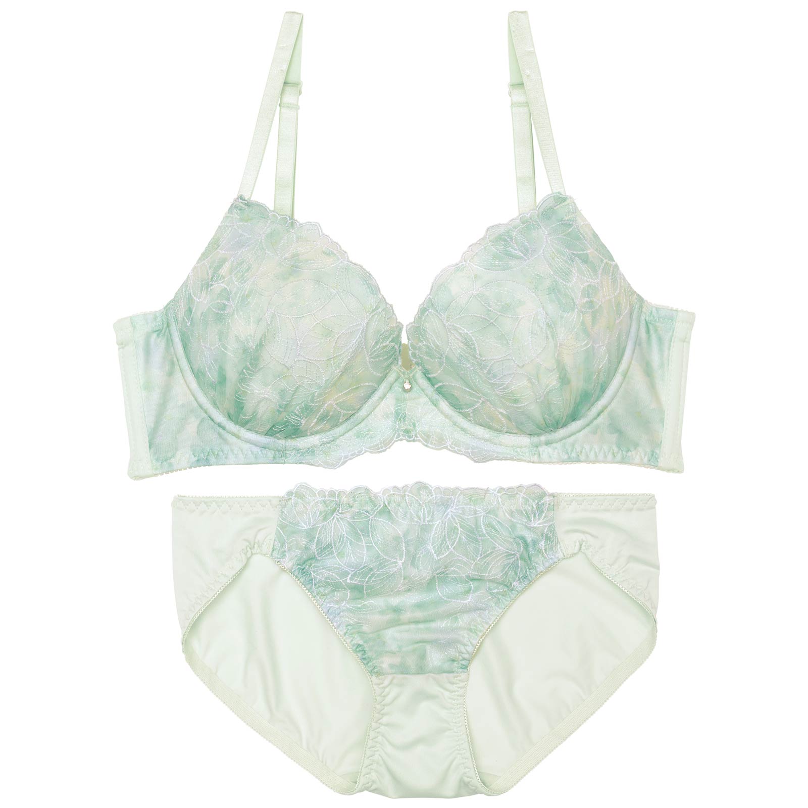 パステルフルールペタルブラジャー&フルバックショーツ