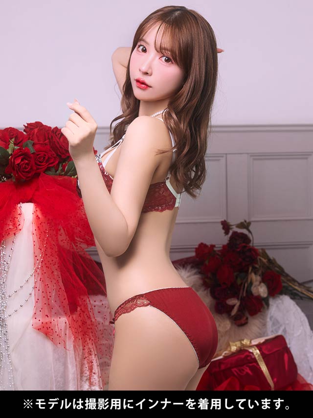 12/27再販!【三上悠亜着用】ゴージャスフラワーパール育乳脇高ブラジャー&フルバックショーツ