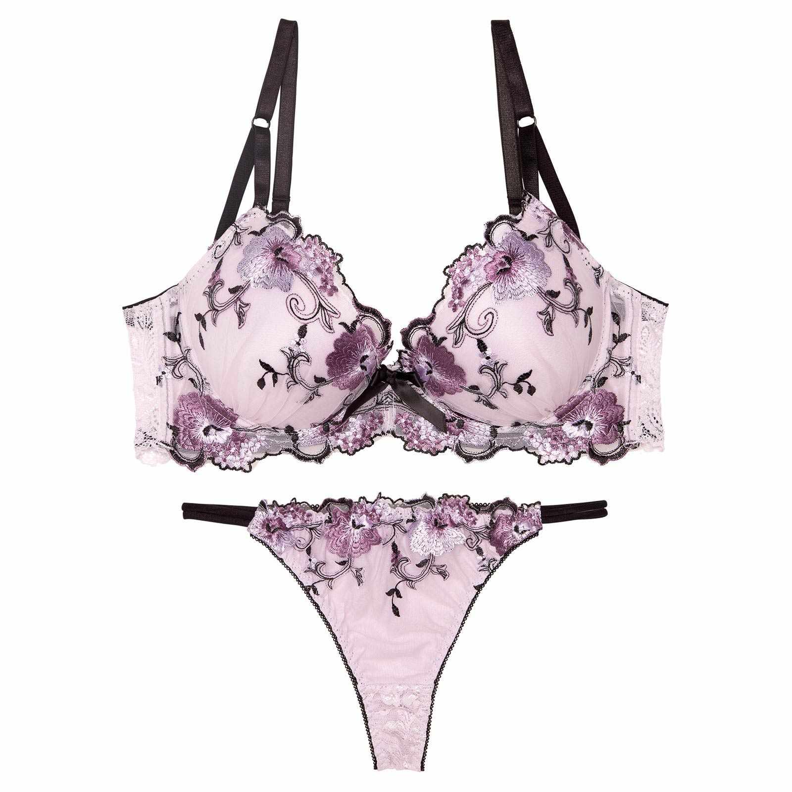 3/3再販!【三上悠亜着用】フローラルミューズ育乳脇高ブラジャー&バック透けTバックショーツ