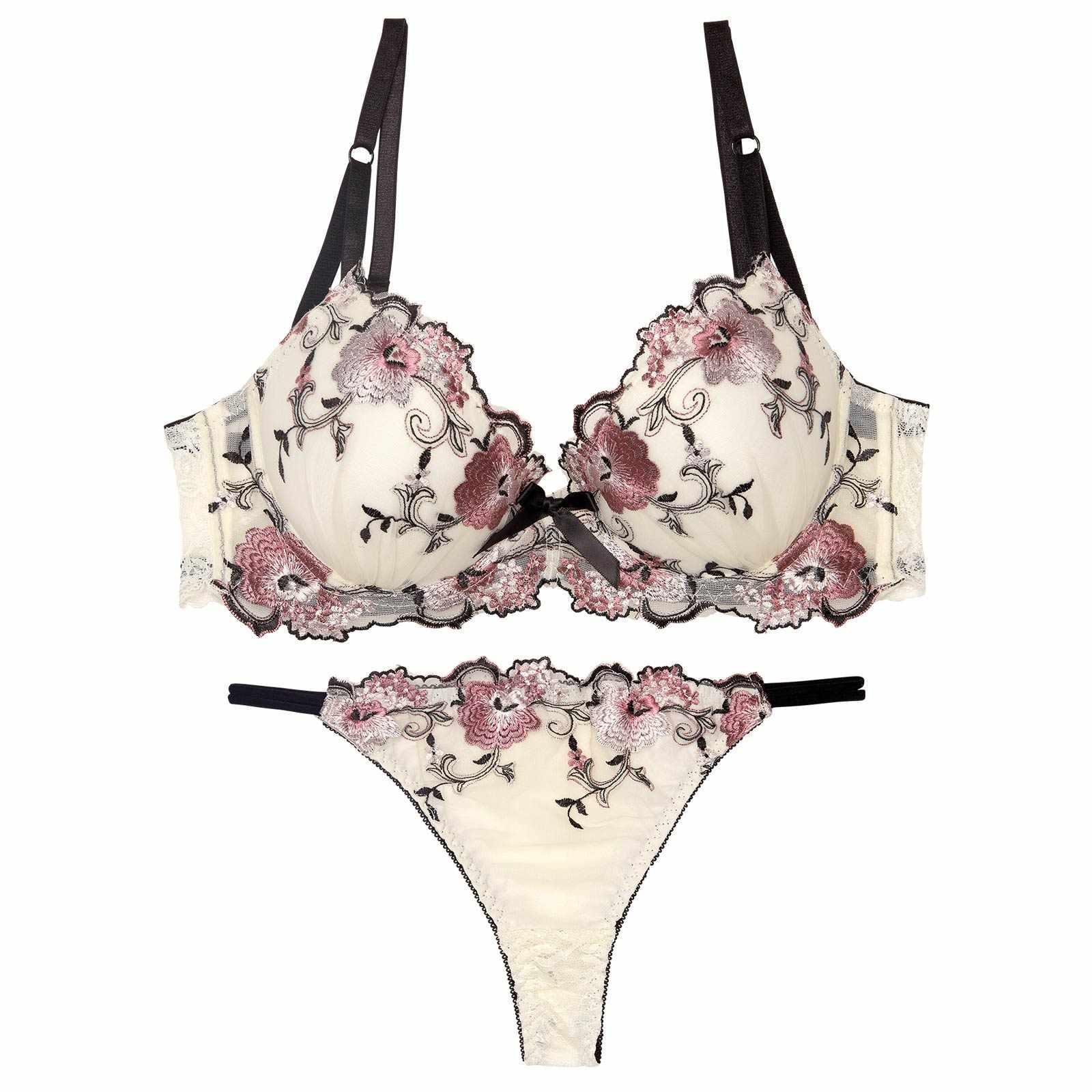 3/3再販!【三上悠亜着用】フローラルミューズ育乳脇高ブラジャー&バック透けTバックショーツ