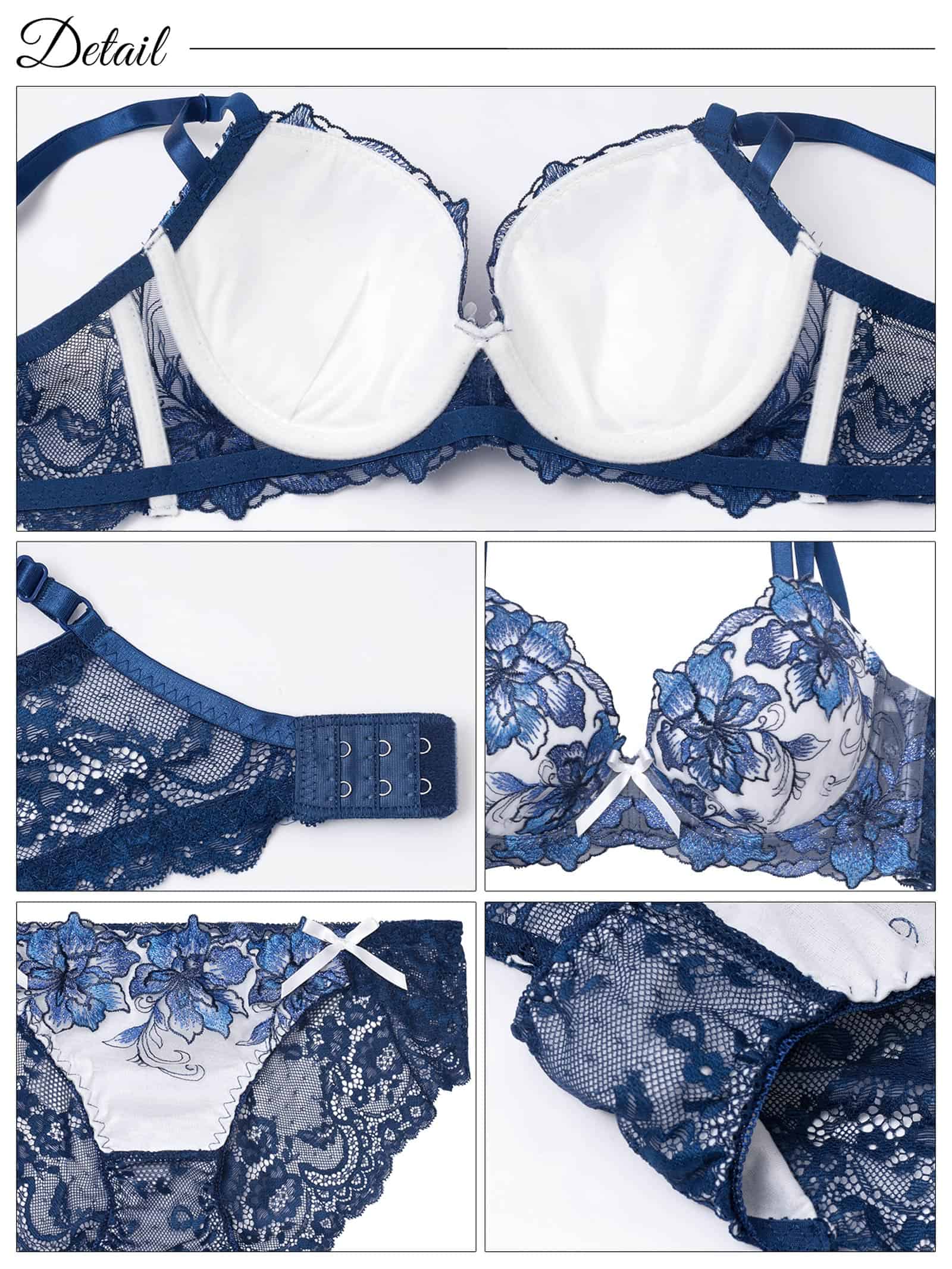 5/14再販!【三上悠亜着用】ロイヤルラメフラワー育乳脇高ブラジャー&バック透けフルバックショーツ