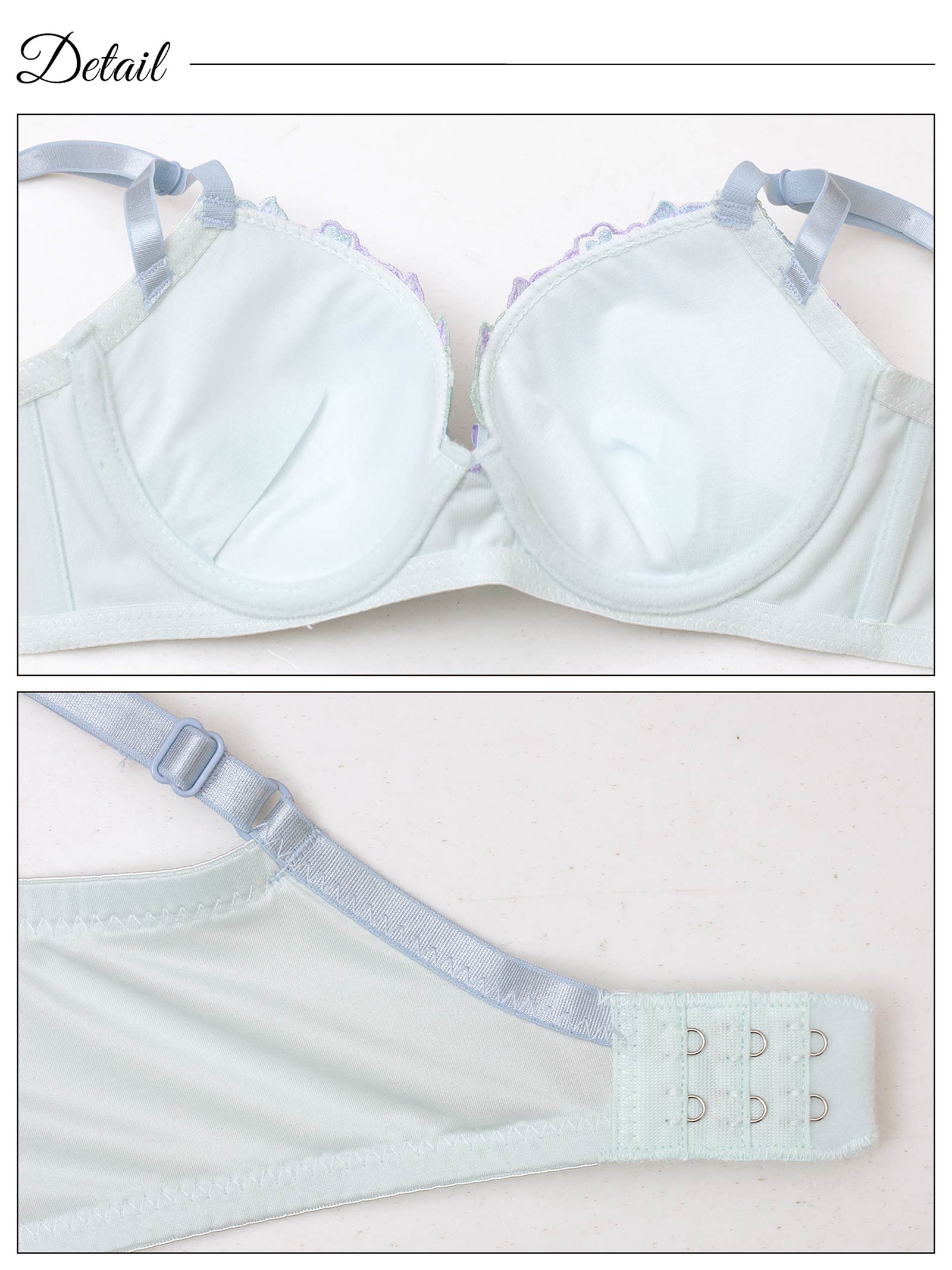 8/13新作!カラフルフラワーエンブロイダリー育乳脇高ブラジャー&フルバックショーツ