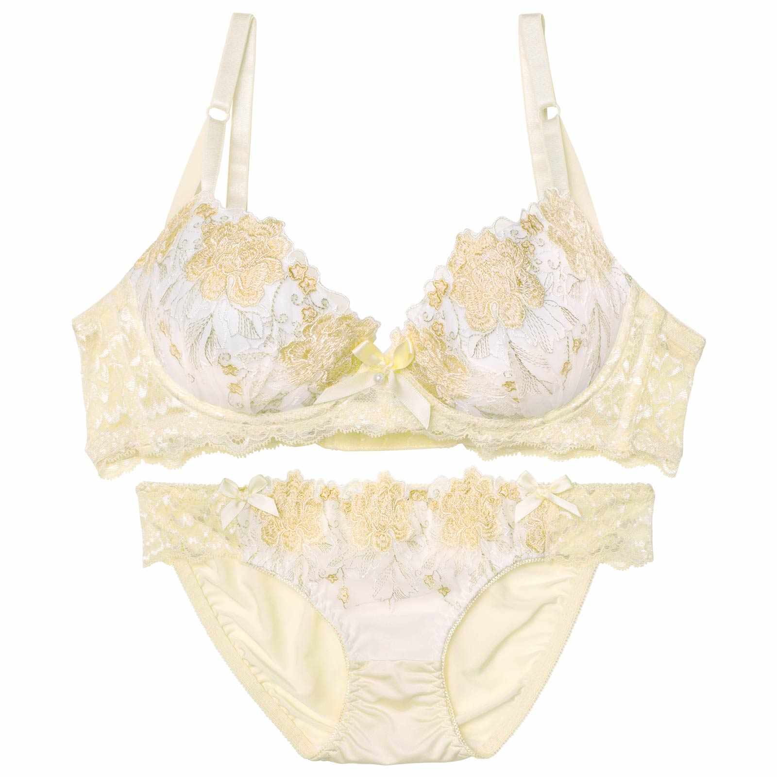 ロマンティックブロッサム育乳脇高ブラジャー&フルバックショーツ